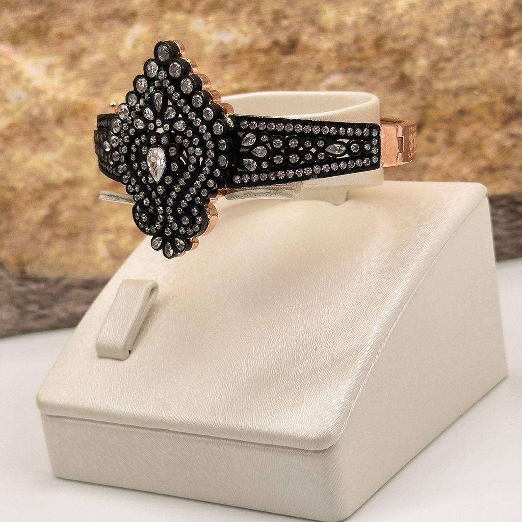 Rosegold Özel Üretim Elmas Modeli Gümüş Bileklik