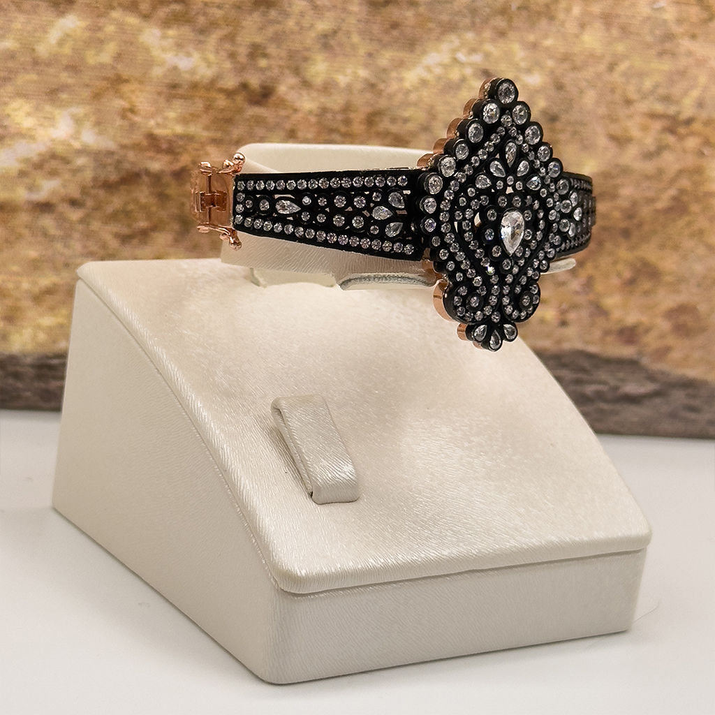 Rosegold Özel Üretim Elmas Modeli Gümüş Bileklik