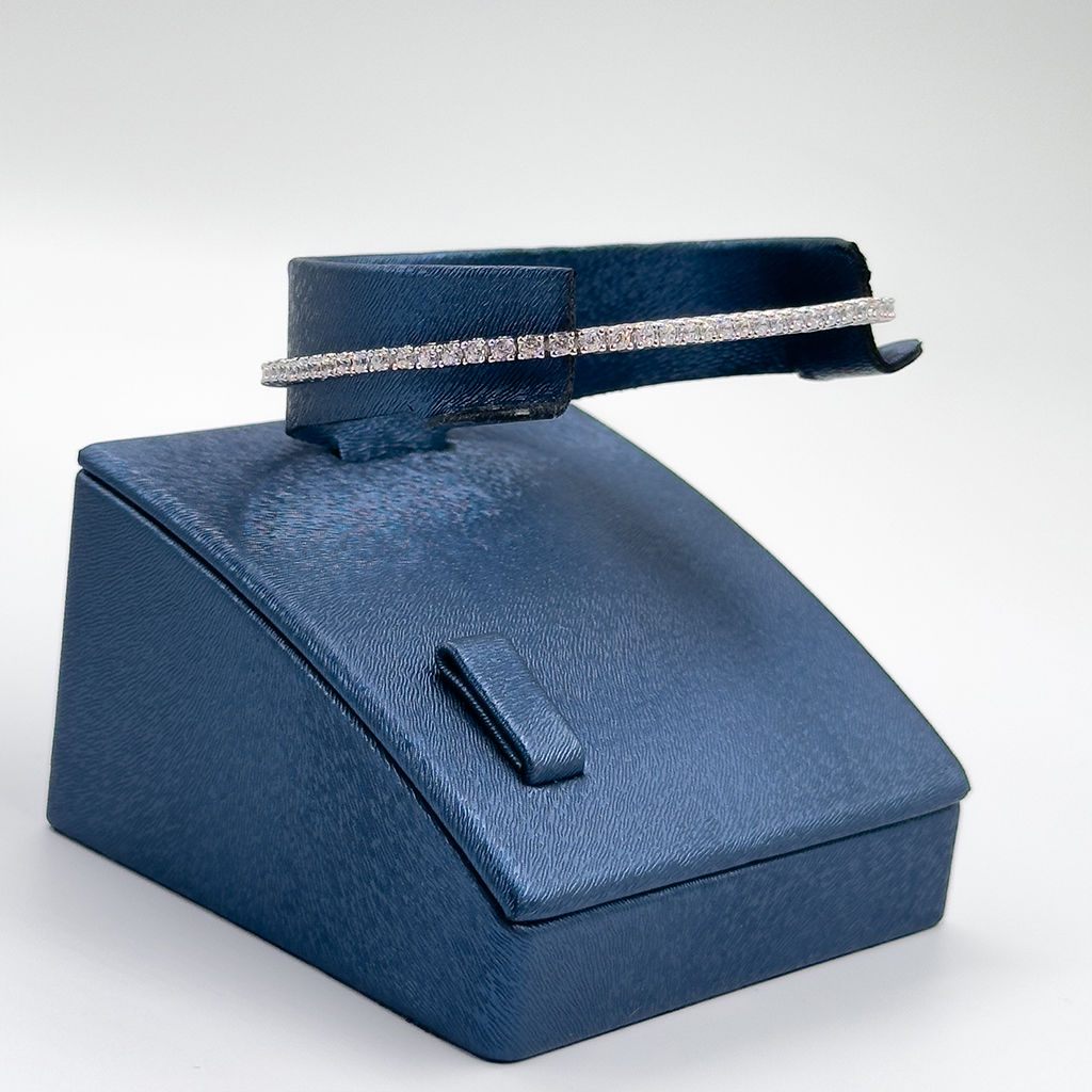 Pırlanta Montür Su Yolu Gümüş Bileklik - 2MM - LVRBLK70