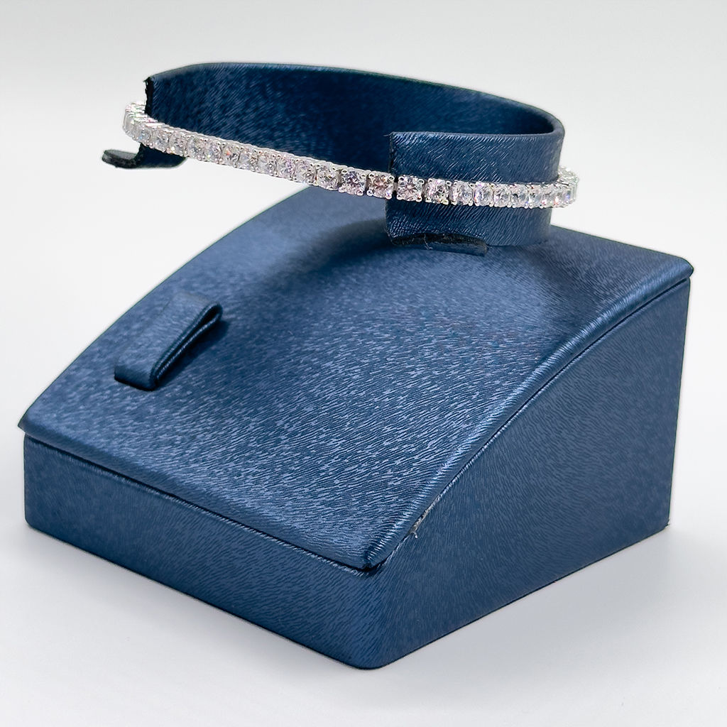 Pırlanta Montür Su Yolu Gümüş Bileklik - 3MM - LVRBLK79