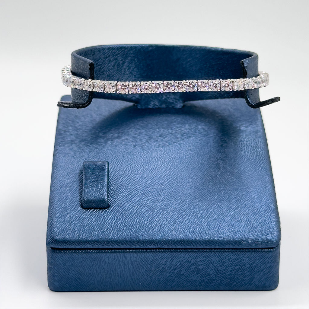 Pırlanta Montür Su Yolu Gümüş Bileklik - 3MM - LVRBLK79