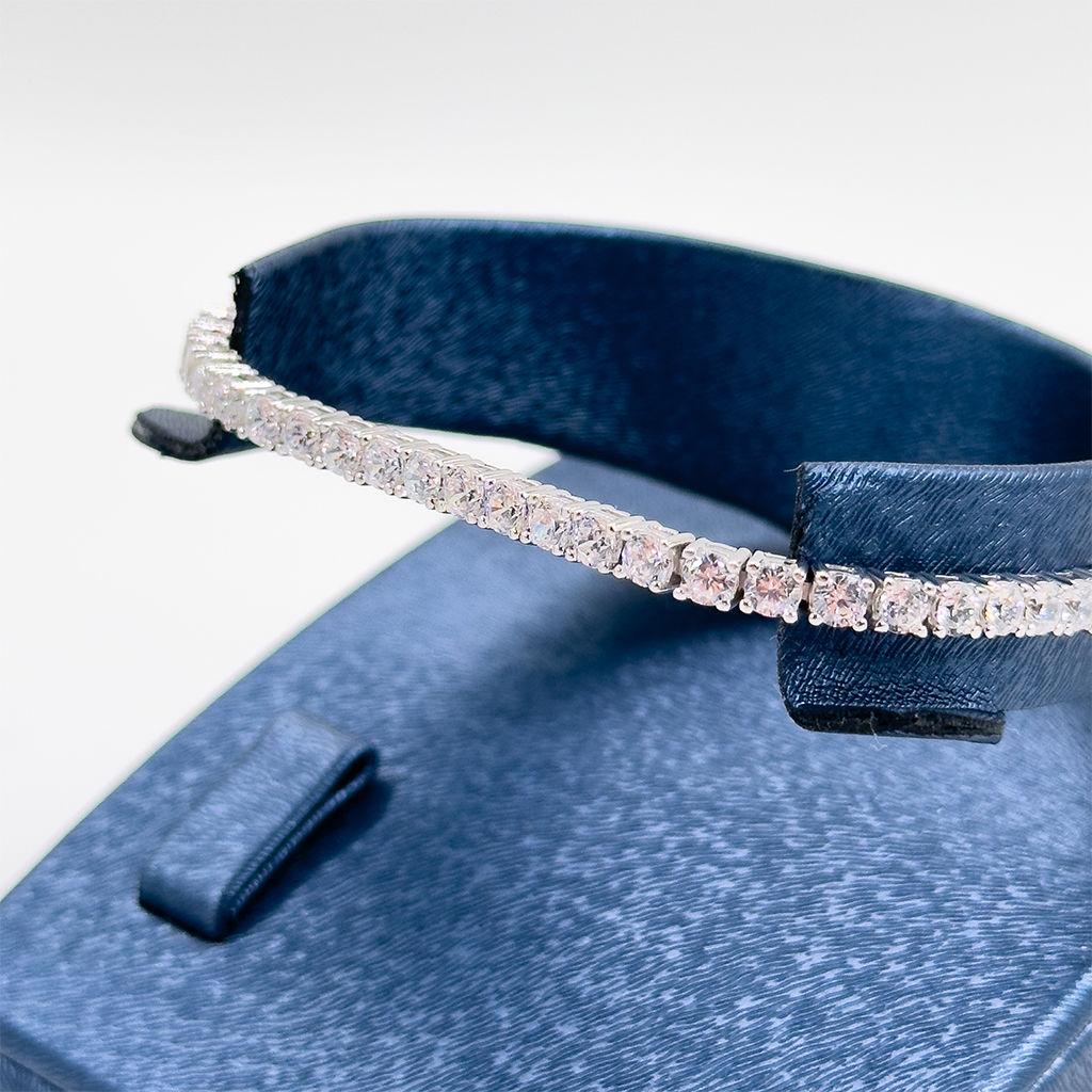 Pırlanta Montür Su Yolu Gümüş Bileklik - 3MM - LVRBLK79