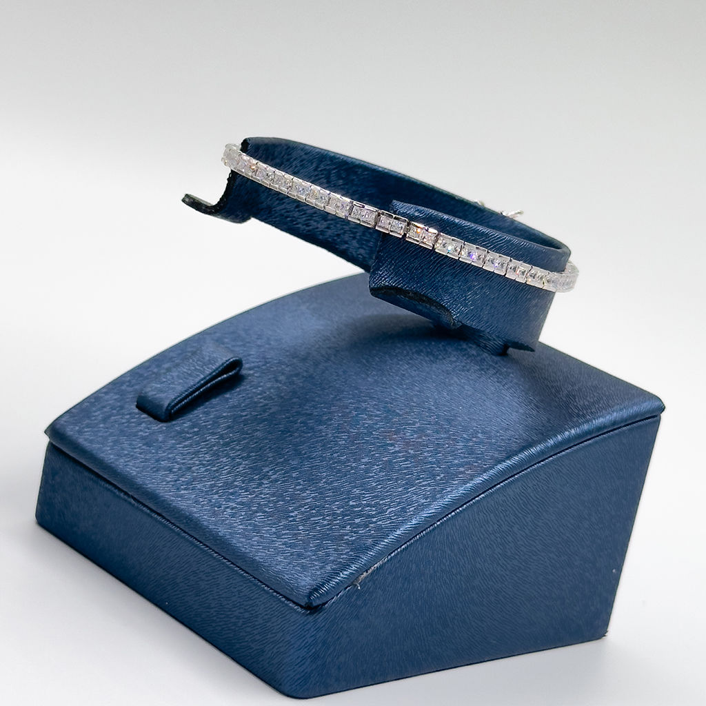 Baget Taşlı Su Yolu Gümüş Bileklik - 1,75MM