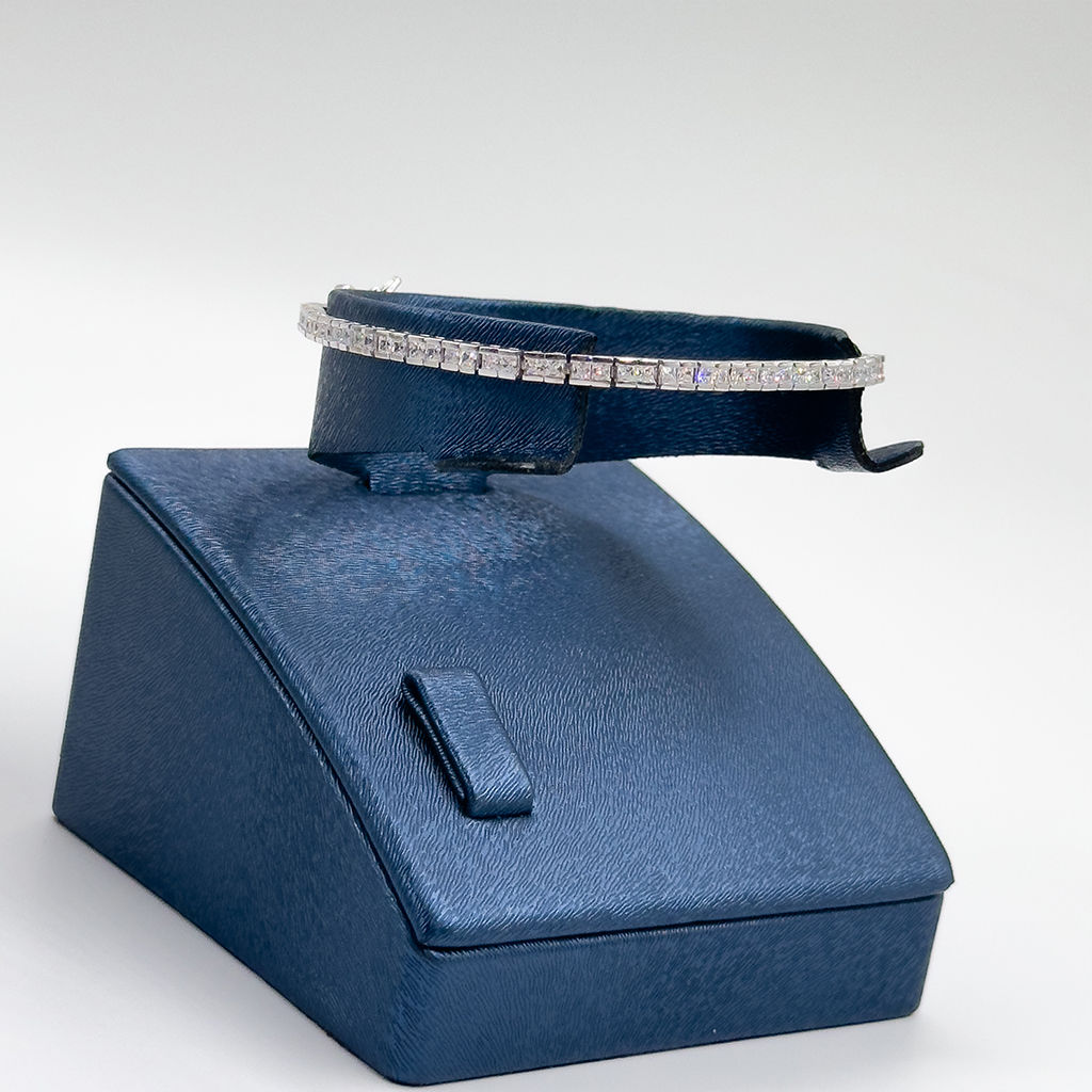 Baget Taşlı Su Yolu Gümüş Bileklik - 1,75MM