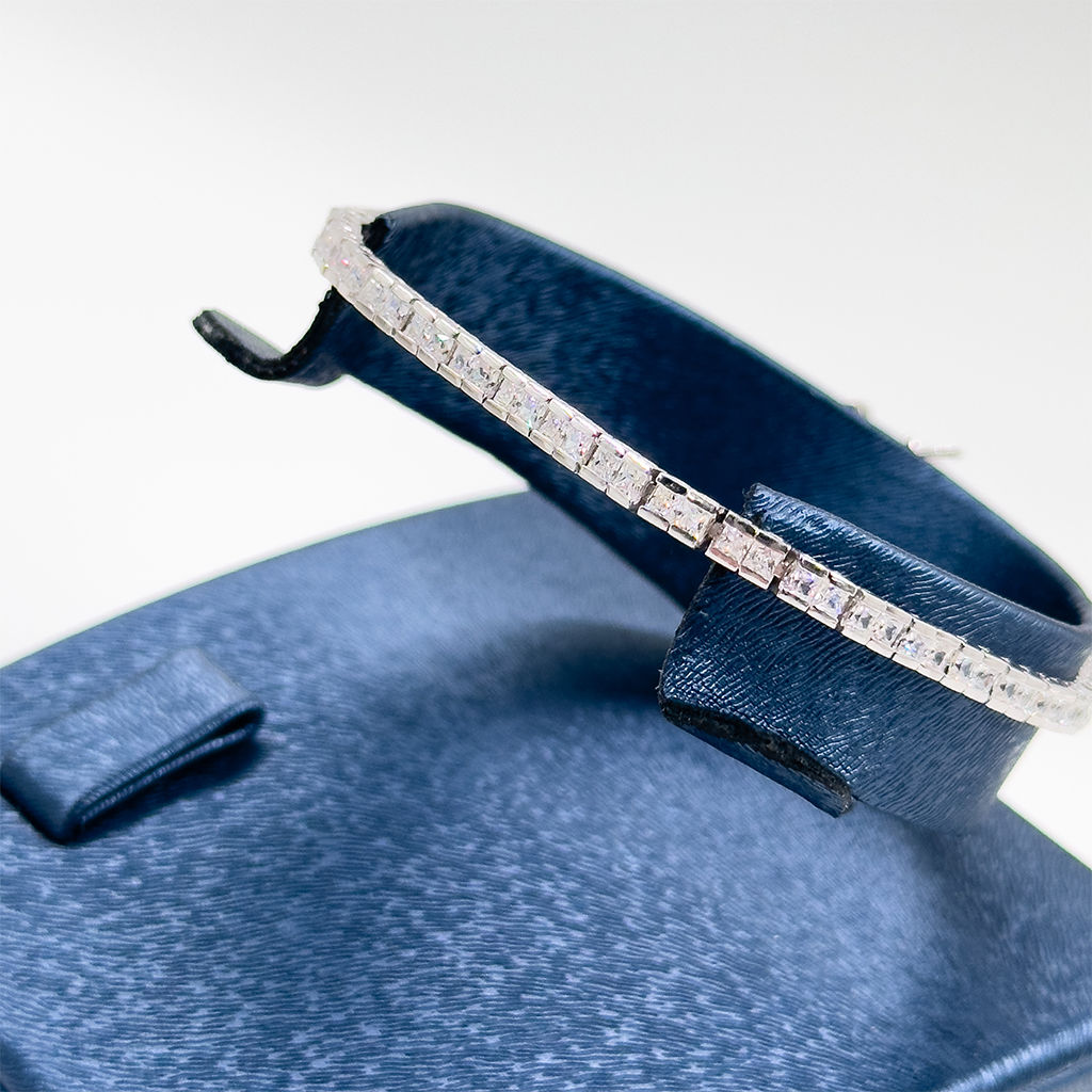 Baget Taşlı Su Yolu Gümüş Bileklik - 1,75MM