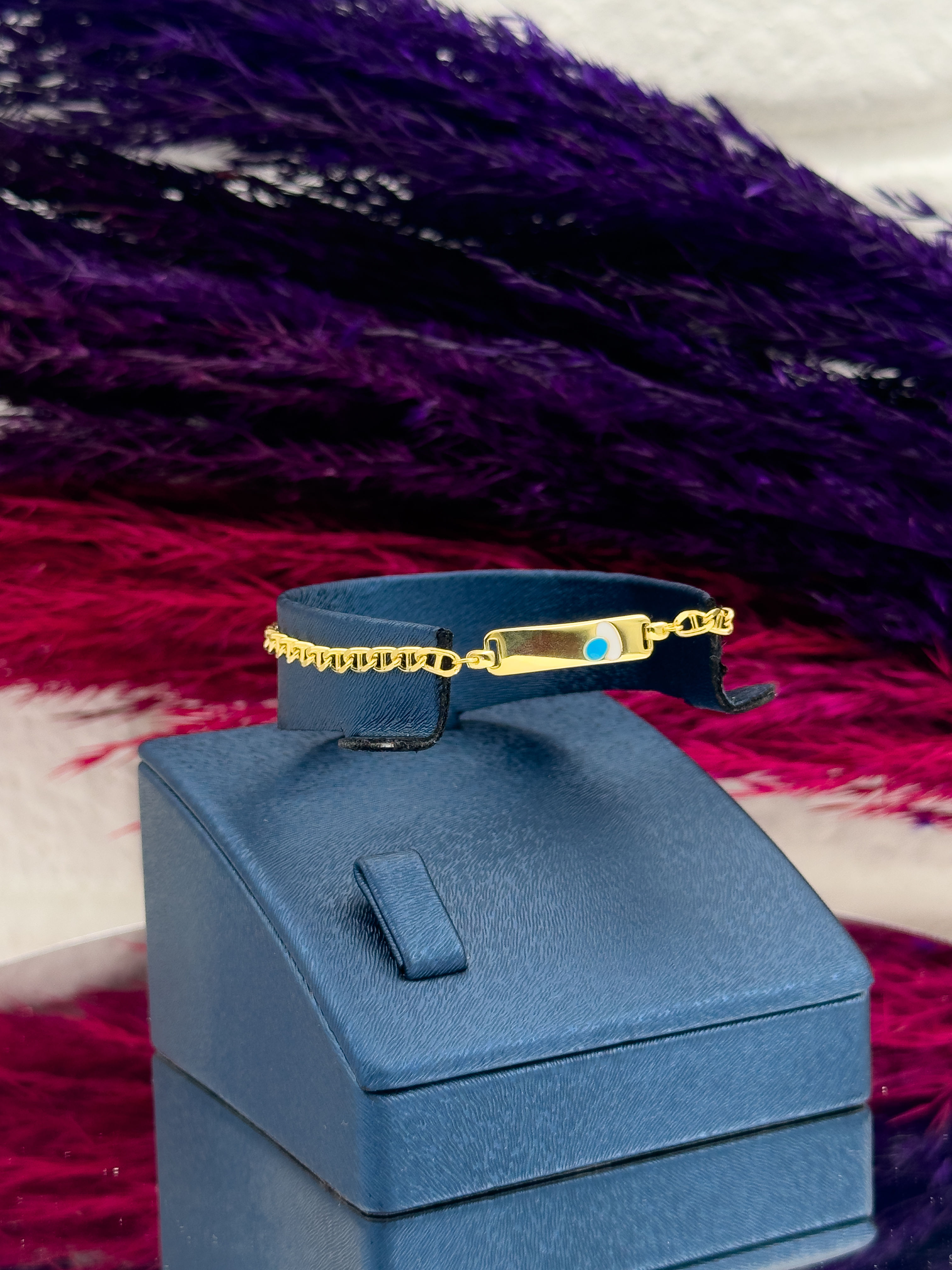 925 Ayar Gümüş Gold Renk İsim Yazılabilir Kız & Erkek Bebek Künye – Kişiye Özel Gümüş Çocuk Bileklik