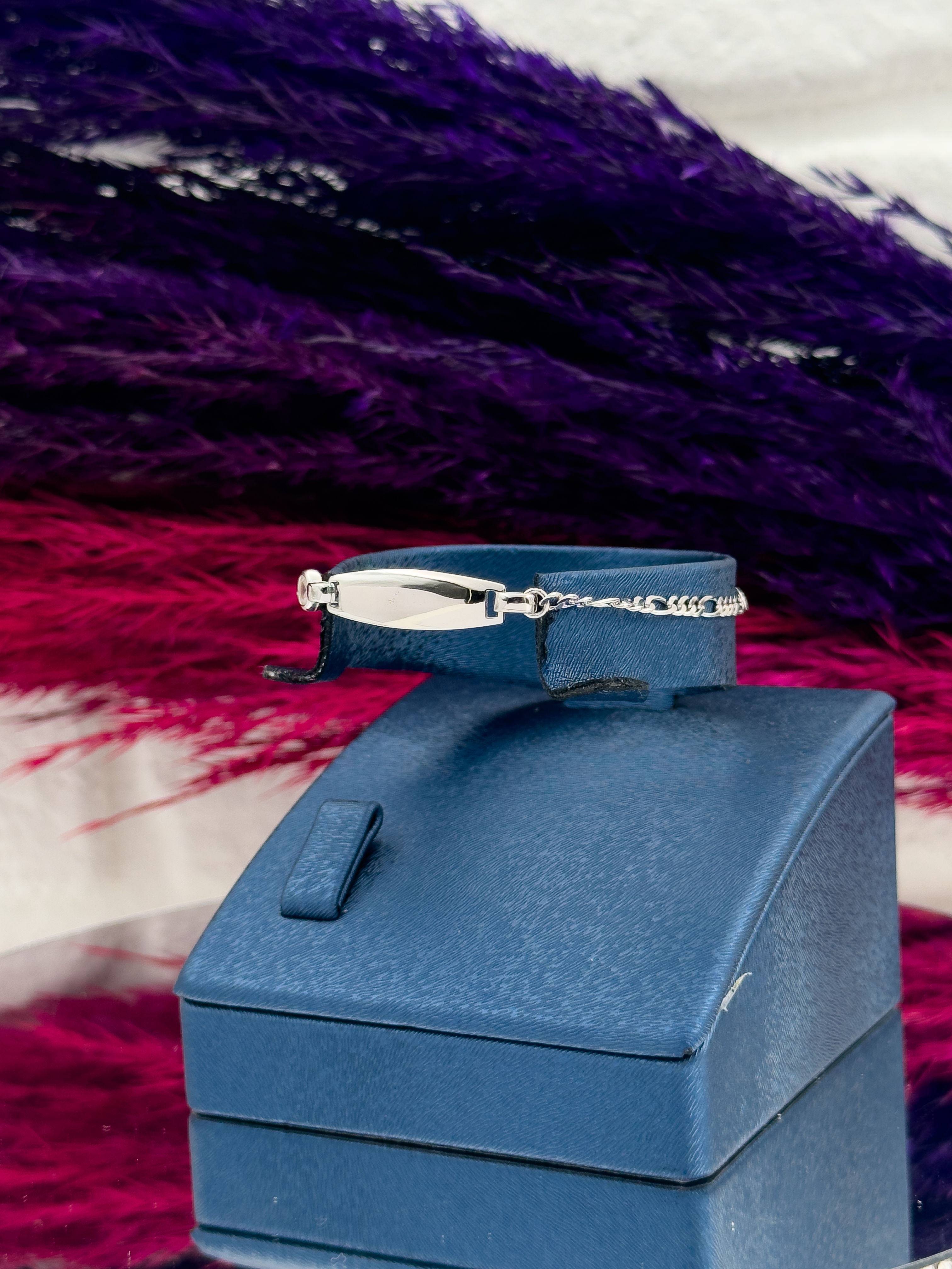 925 Ayar Gümüş Tek Taşlı İsim Yazılabilir Kız Bebek Künye – Kişiye Özel Gümüş Çocuk Bileklik