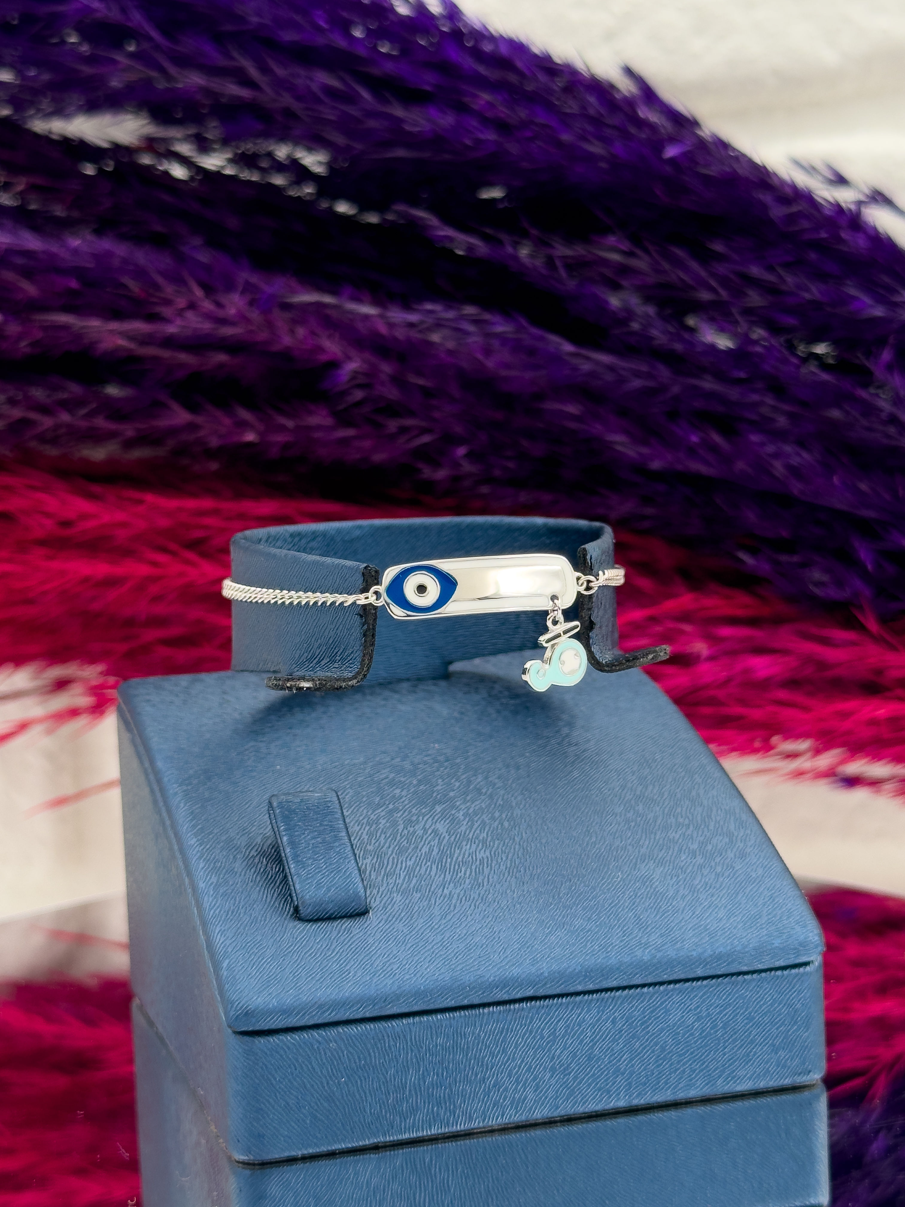 925 Ayar Gümüş Nazar Boncuklu Balina Figürlü İsim Yazılabilir Kız & Erkek Bebek Künye – Kişiye Özel Gümüş Çocuk Bileklik