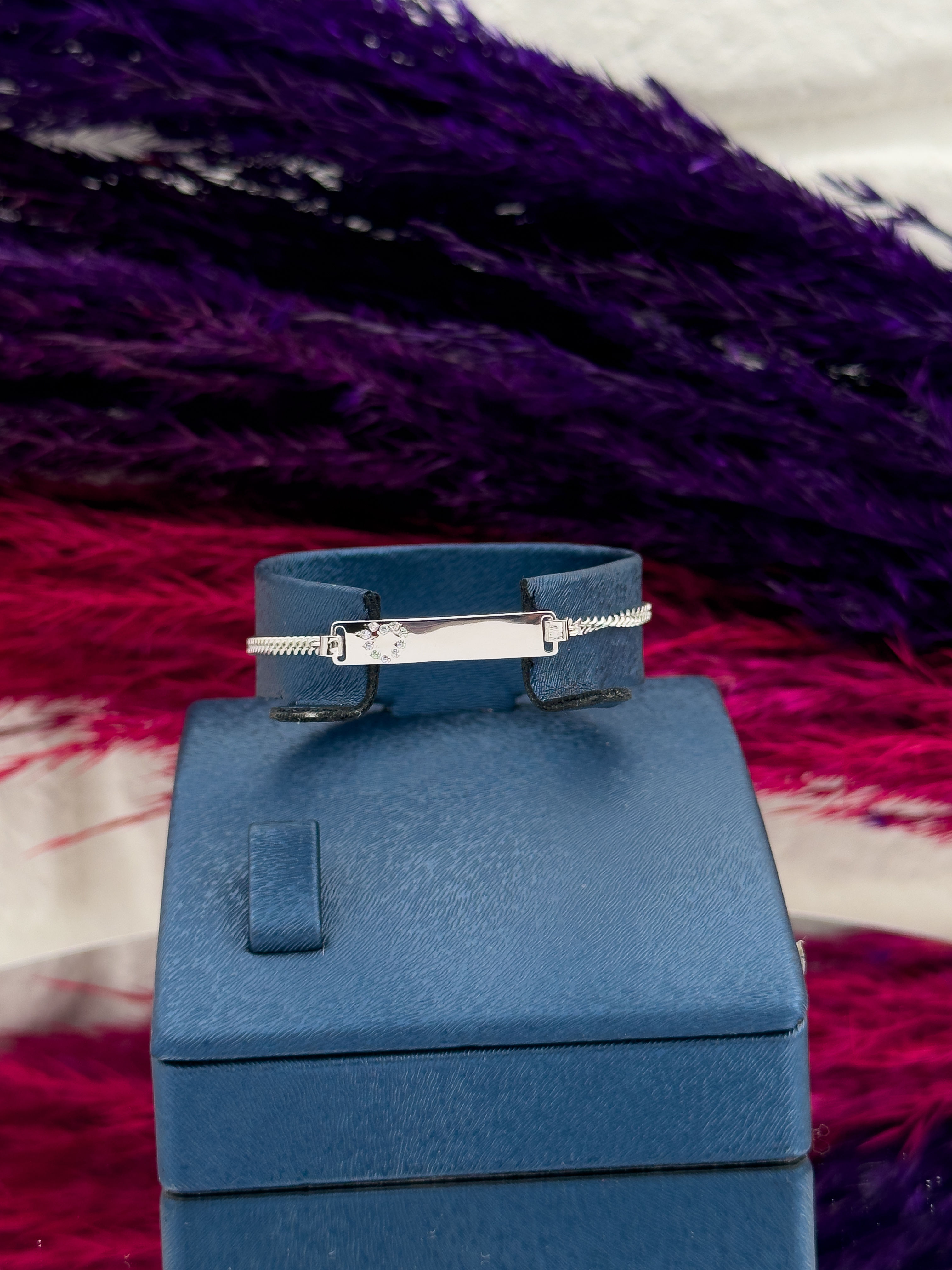 925 Ayar Gümüş Kalp Taşlı İsim Yazılabilir Kız Bebek Künye – Kişiye Özel Gümüş Çocuk Bileklik