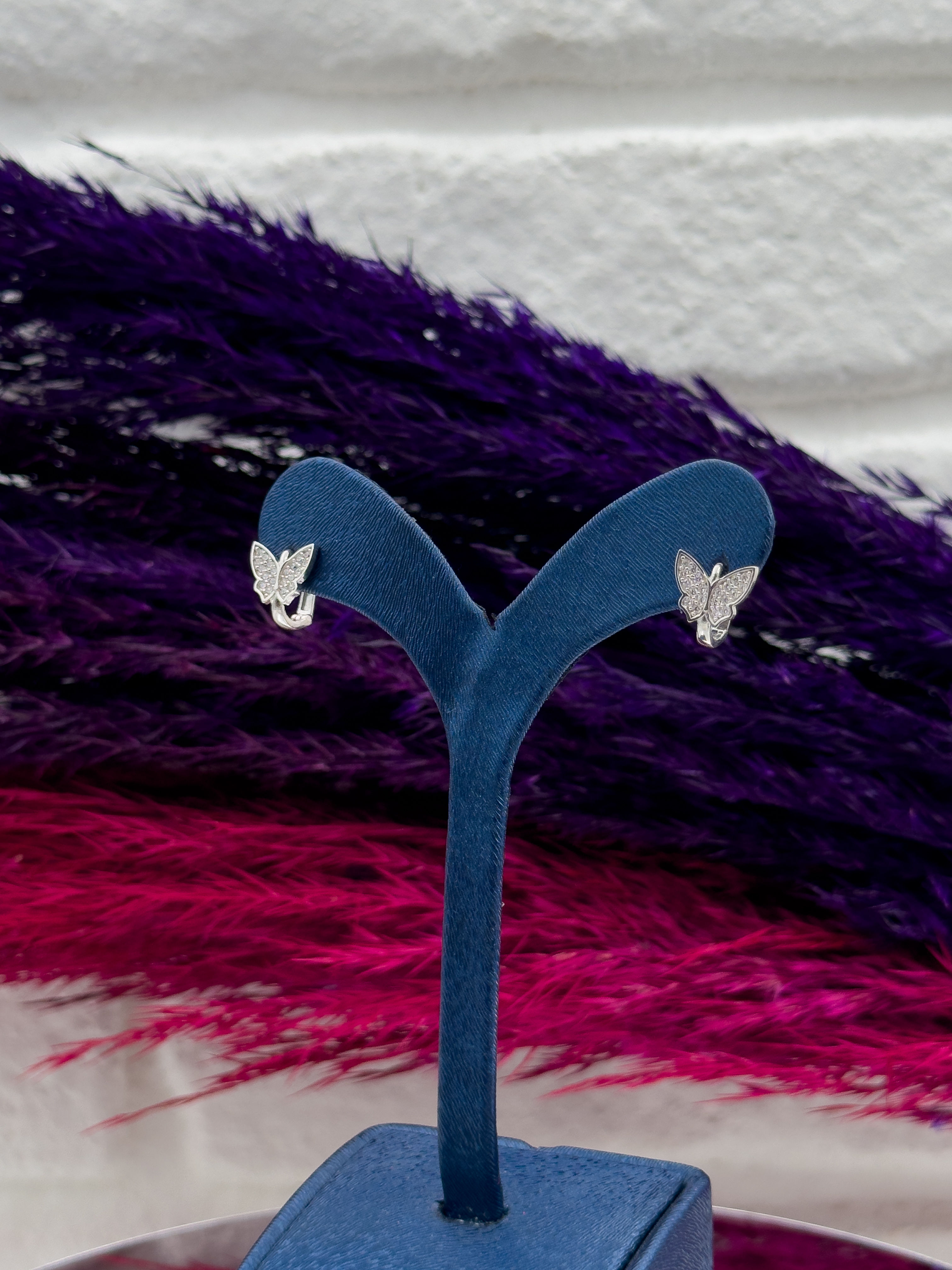 925 Ayar Gümüş Kelebekli Zarif Kız Çocuk Küpesi