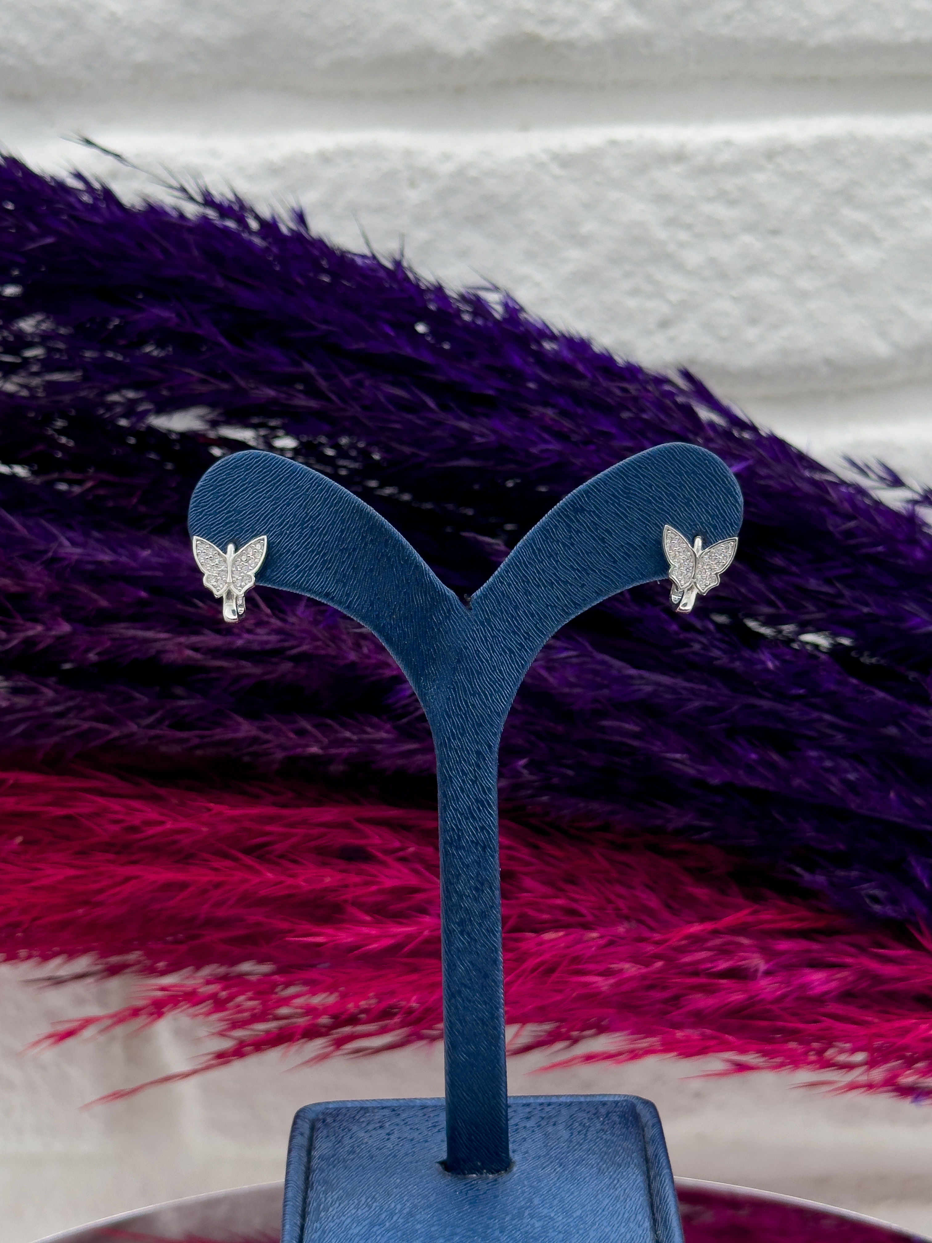 925 Ayar Gümüş Kelebekli Zarif Kız Çocuk Küpesi