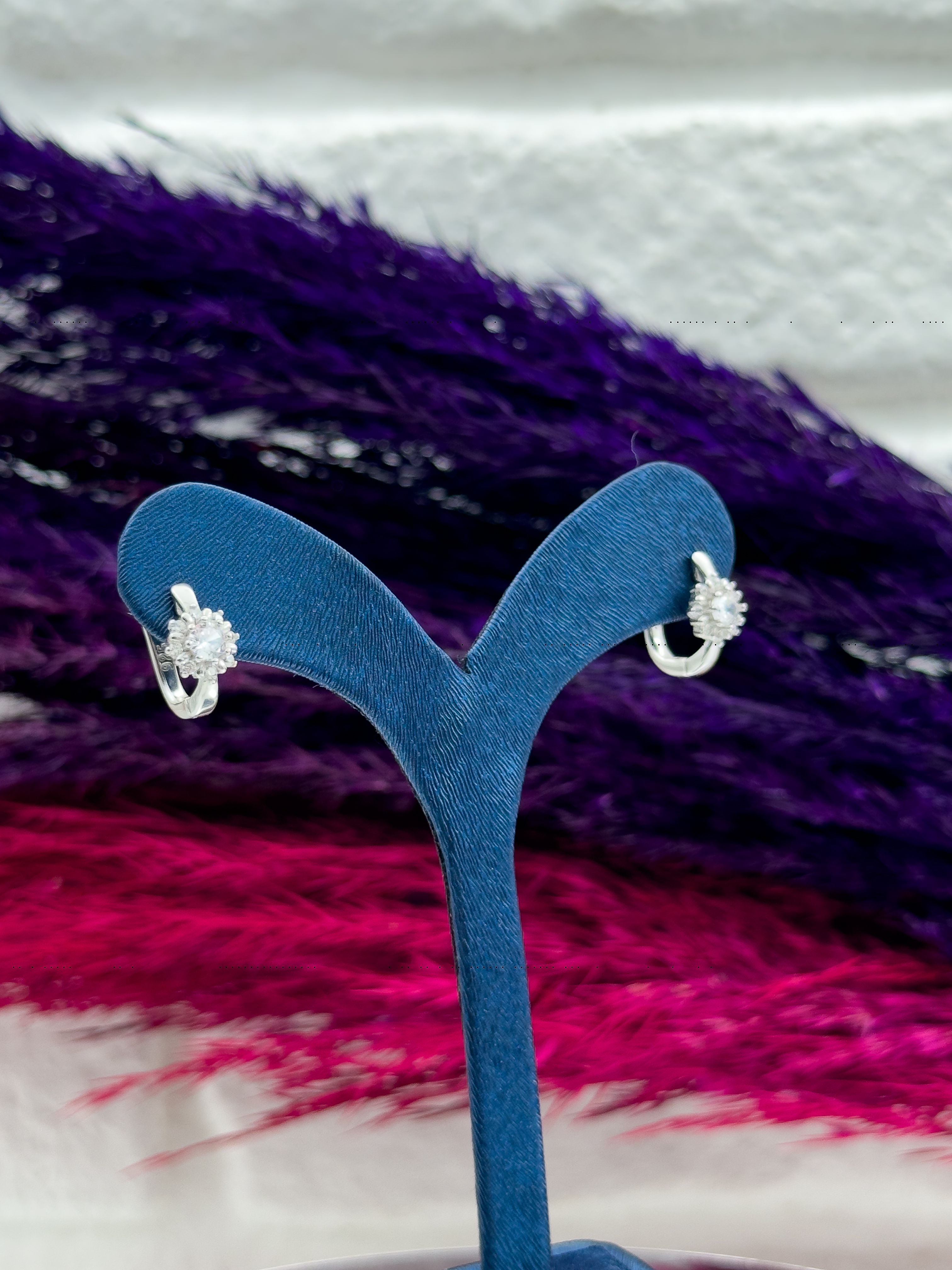 925 Ayar Gümüş Zirkon Taşlı Zarif Kız Çocuk Küpesi