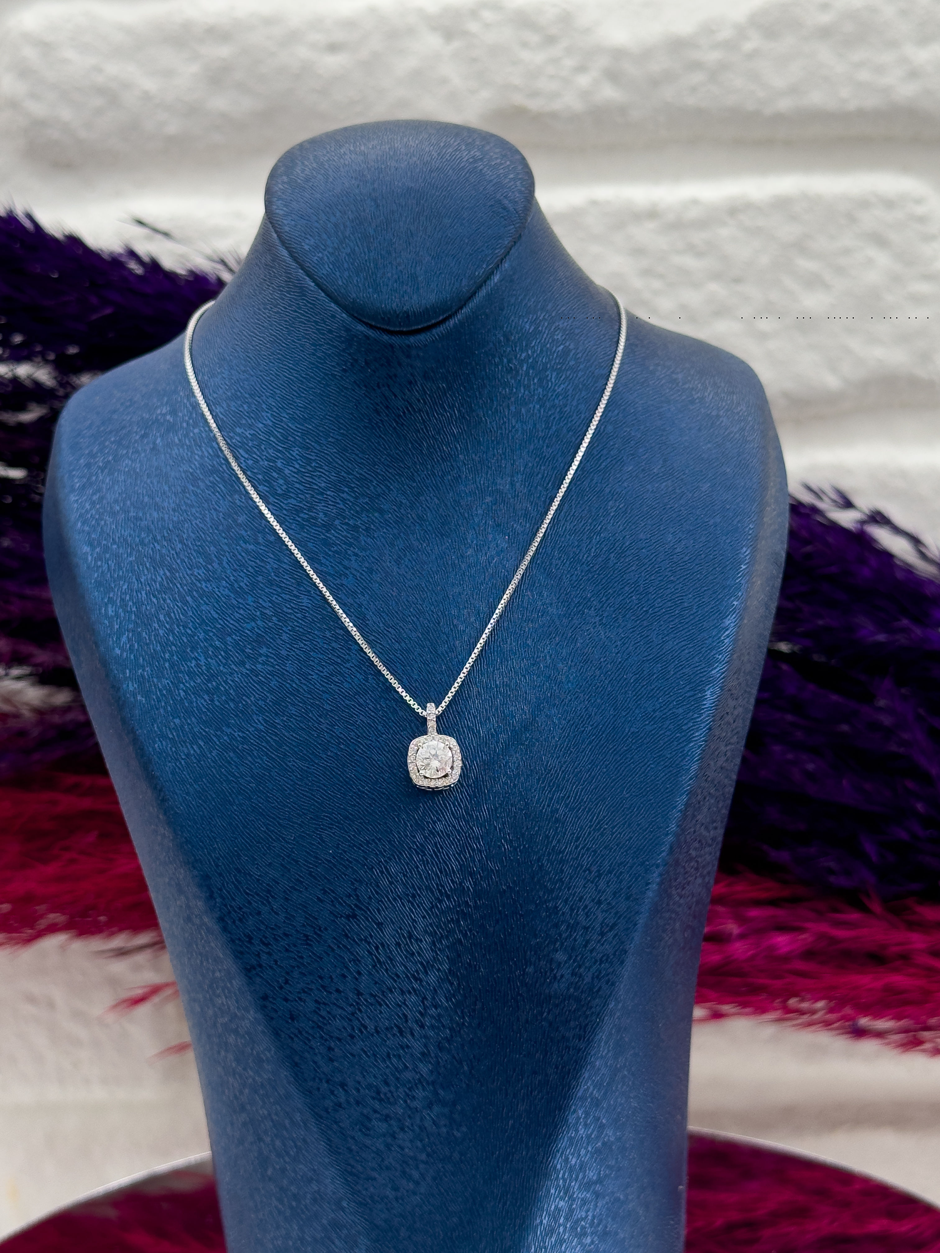 925 Ayar Gümüş Mosanite Taşlı Özel Tasarım Lüks Kadın Kolye