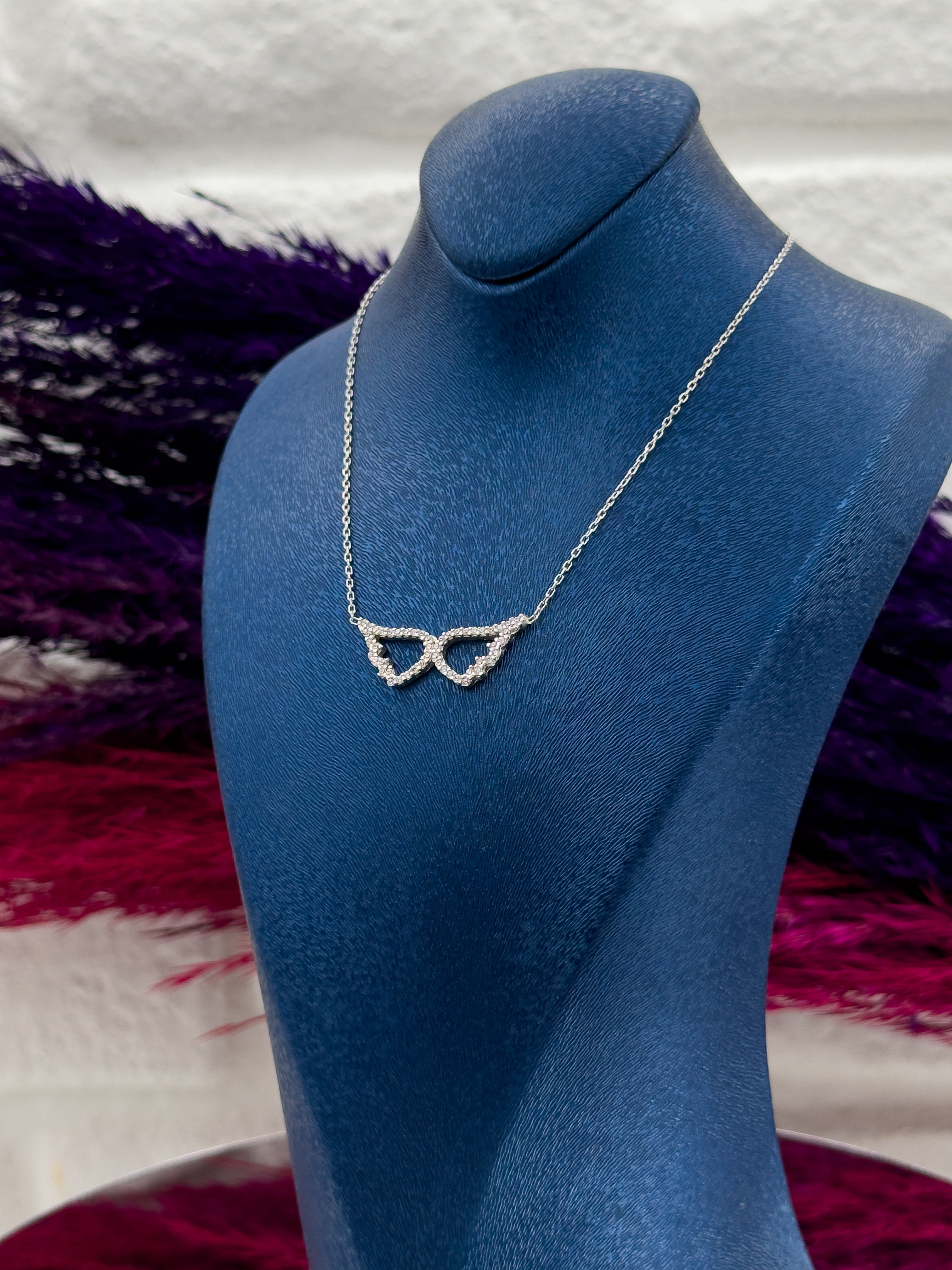 925 Ayar Gümüş Melek Kanadı Modeli Lüks Kadın Kolye