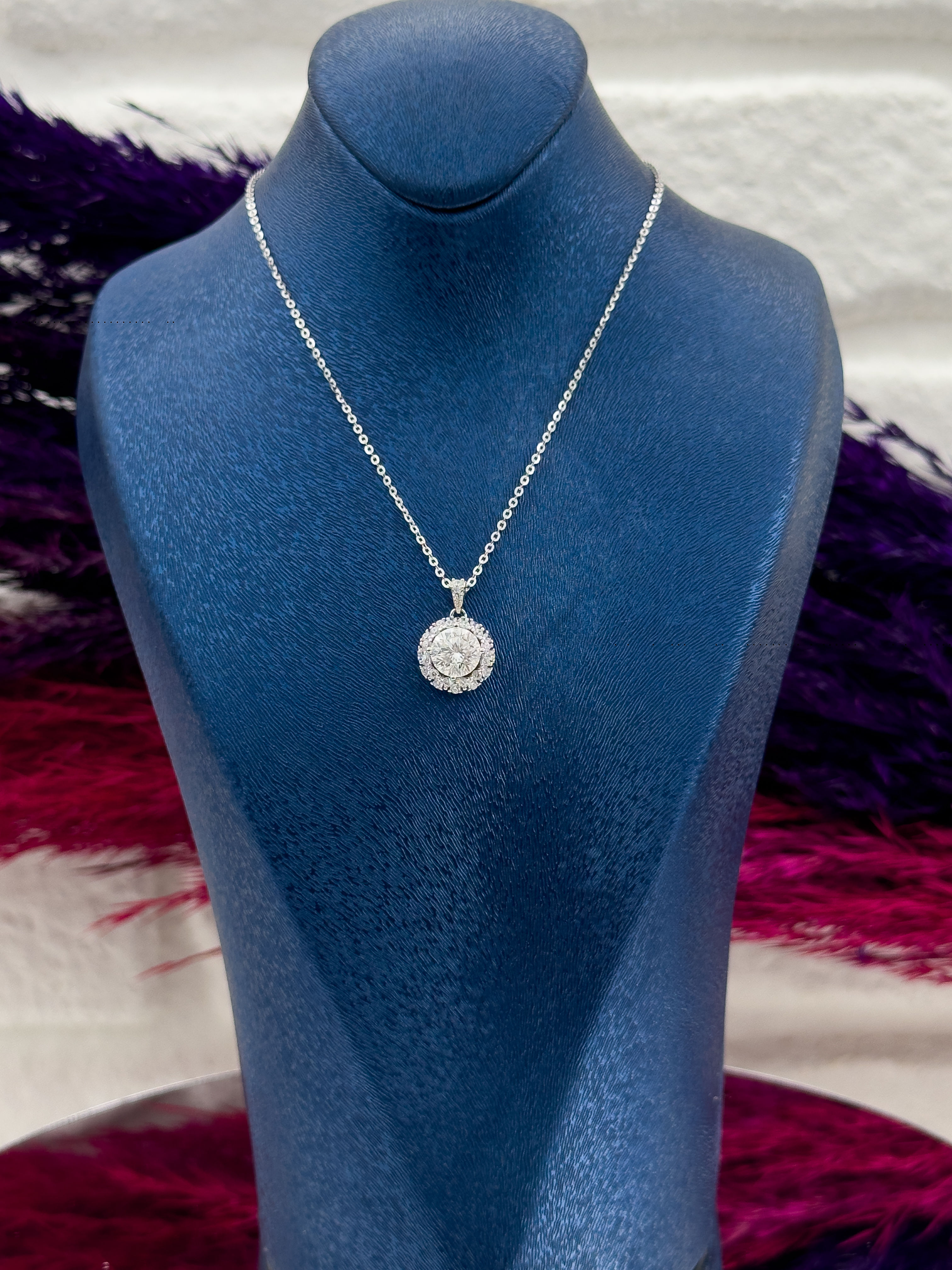 925 Ayar Gümüş Mosanite Taşlı Özel Tasarım Zarif Kadın Kolye