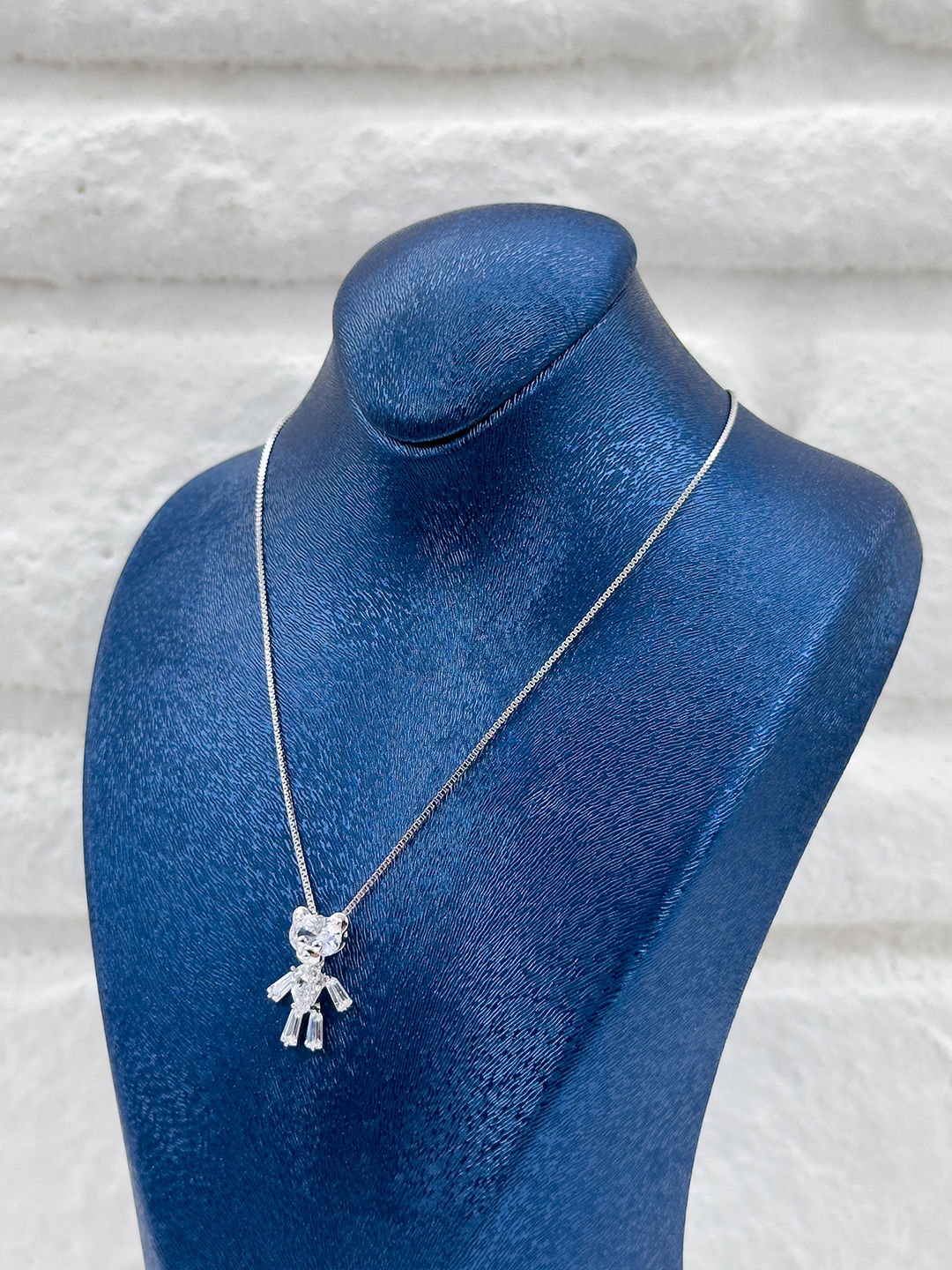 Özel Tasarım Ayıcık Kadın Gümüş Kolye