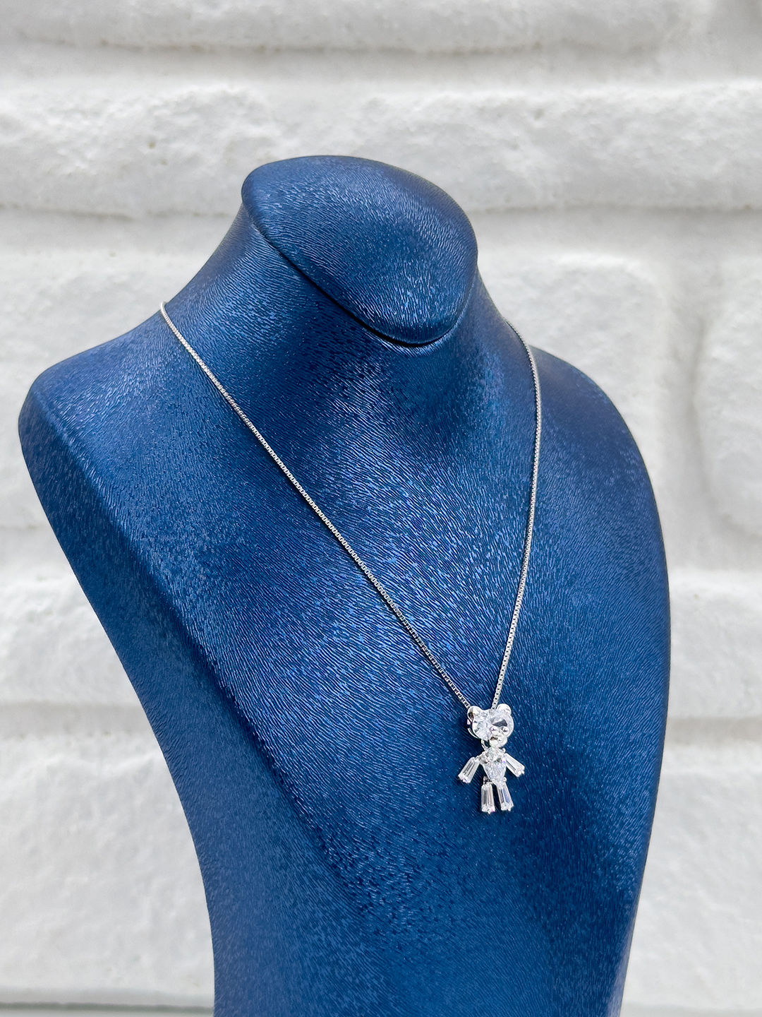 Özel Tasarım Ayıcık Kadın Gümüş Kolye