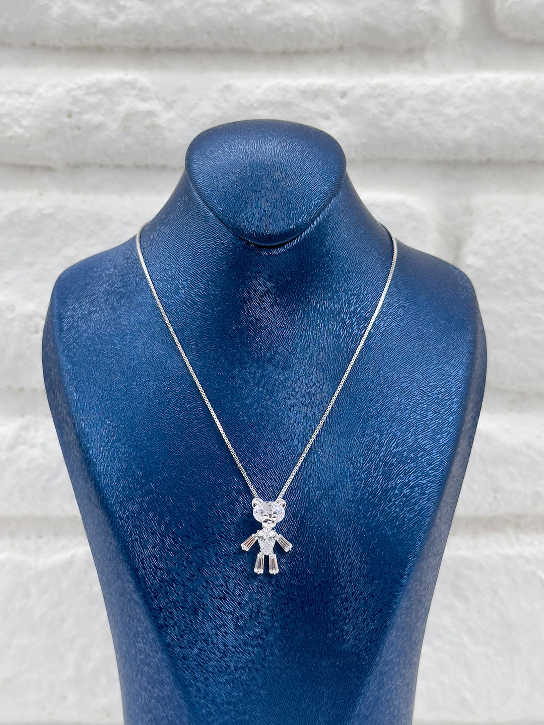 Özel Tasarım Ayıcık Kadın Gümüş Kolye