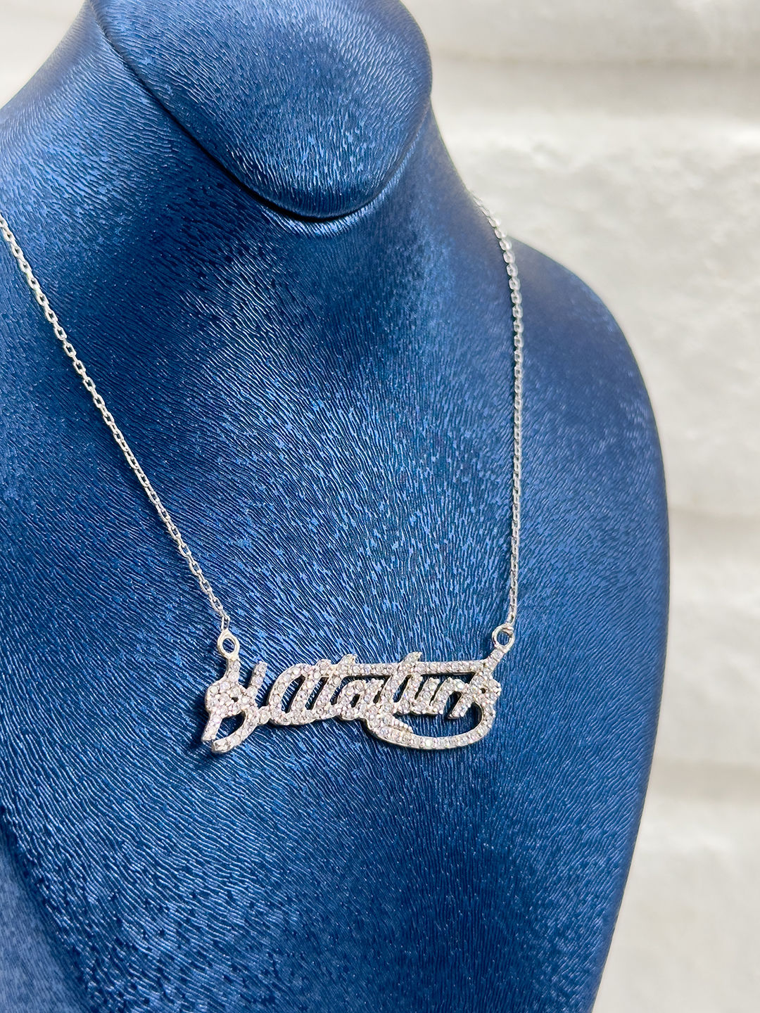 Taşlı Kemal Atatürk İmza Kadın Gümüş Kolye