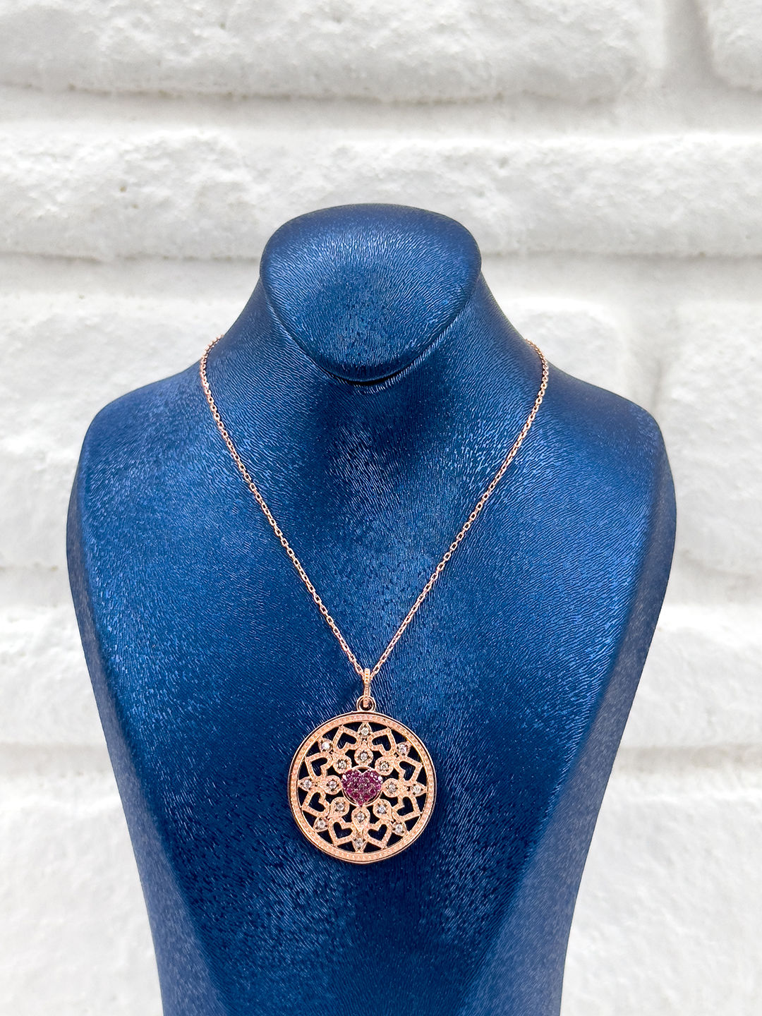 Rose Renk Kar Tanesi Model Kadın Gümüş Kolye - Kar Tanesi Kolye