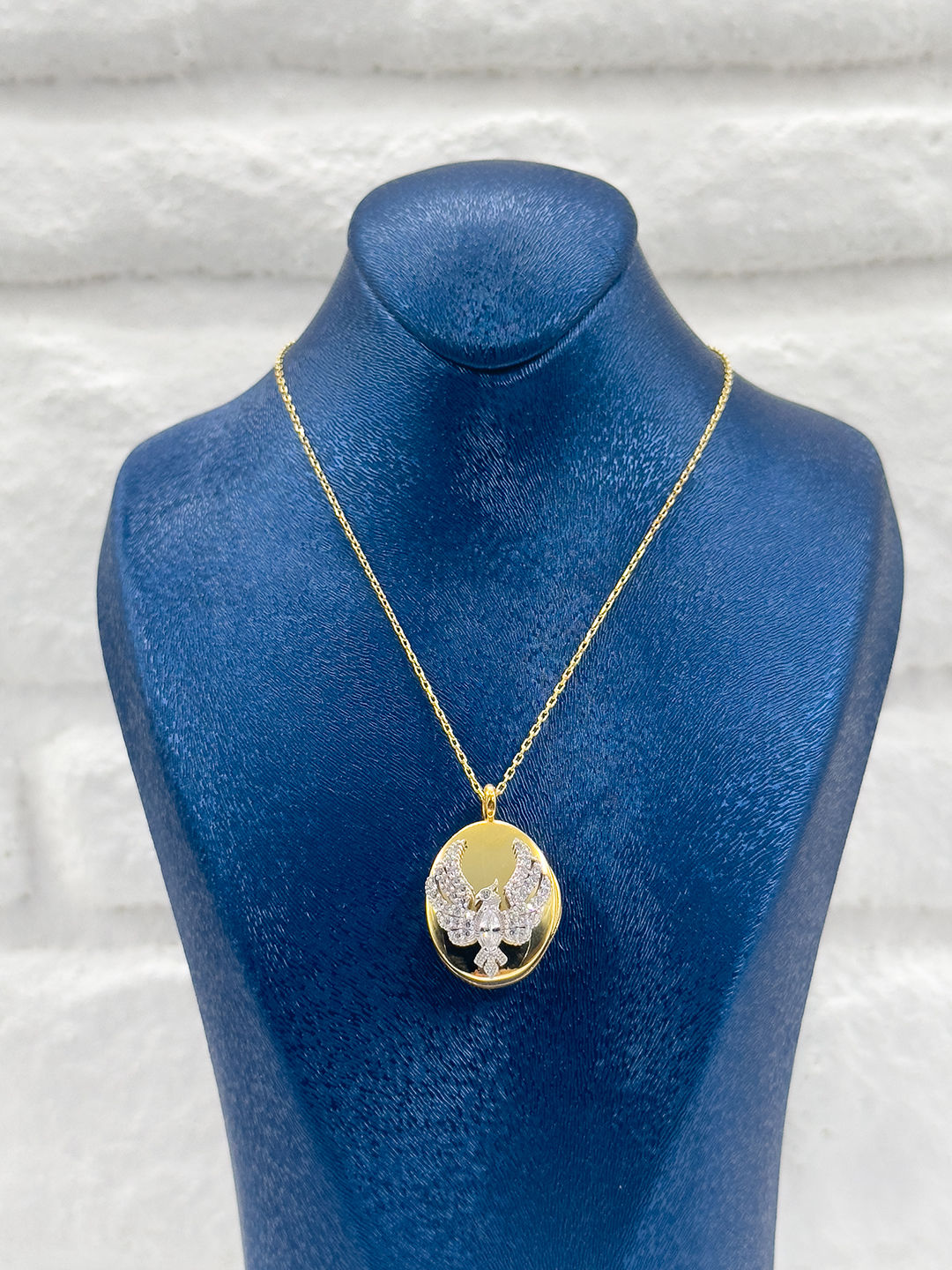 Gold Renk Kapaklı Alya Model Kadın Gümüş Kolye - Alya Kolyesi