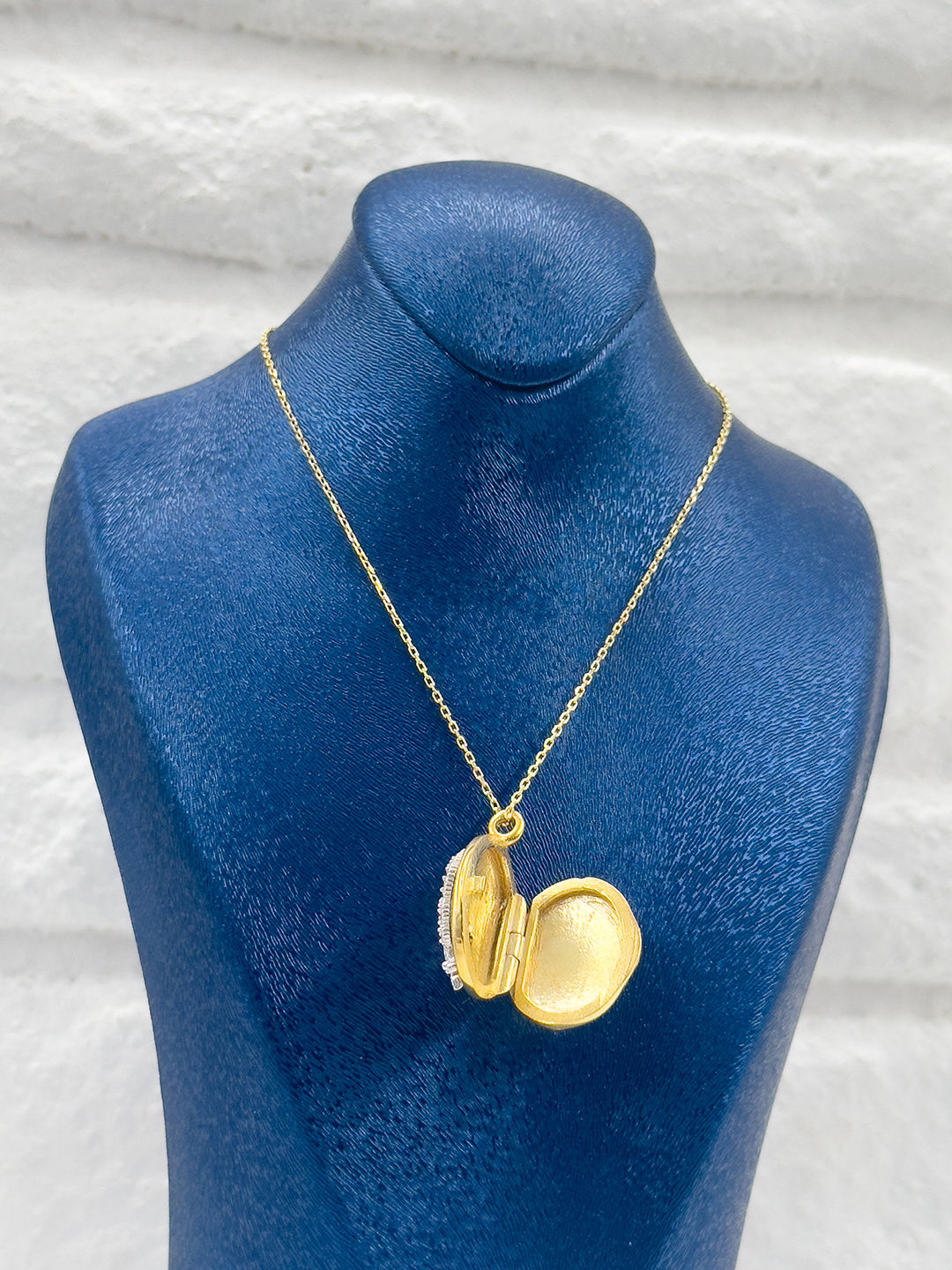 Gold Renk Kapaklı Alya Model Kadın Gümüş Kolye - Alya Kolyesi