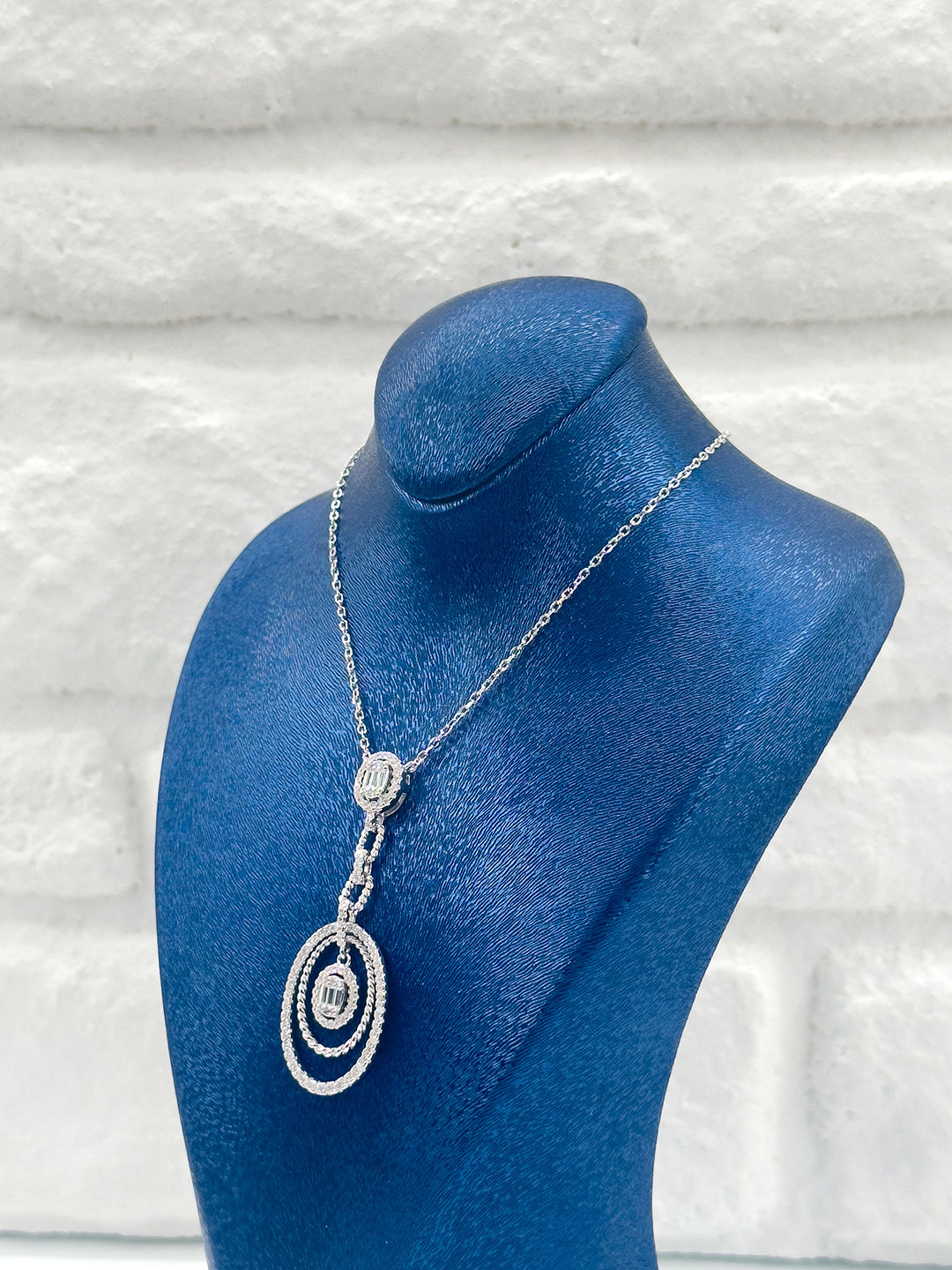 Pırlanta Montür Özel Tasarım Baget Kadın Gümüş Kolye