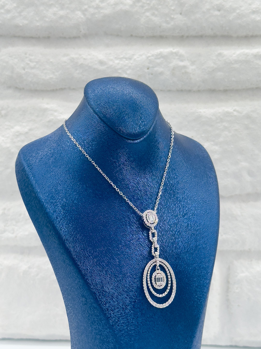 Pırlanta Montür Özel Tasarım Baget Kadın Gümüş Kolye