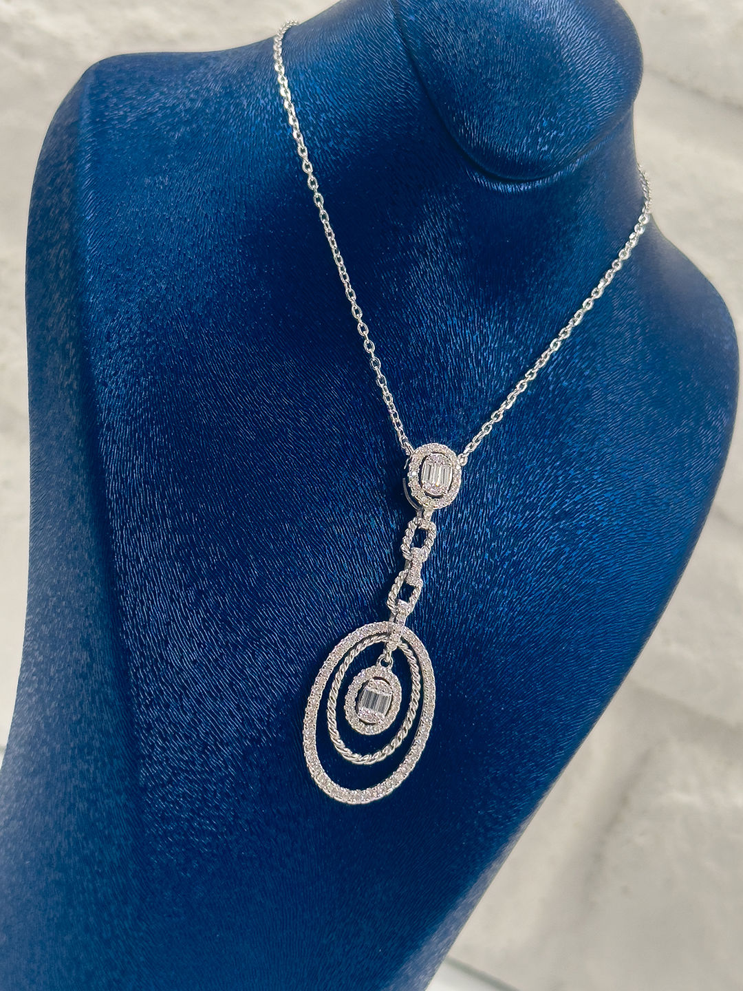 Pırlanta Montür Özel Tasarım Baget Kadın Gümüş Kolye