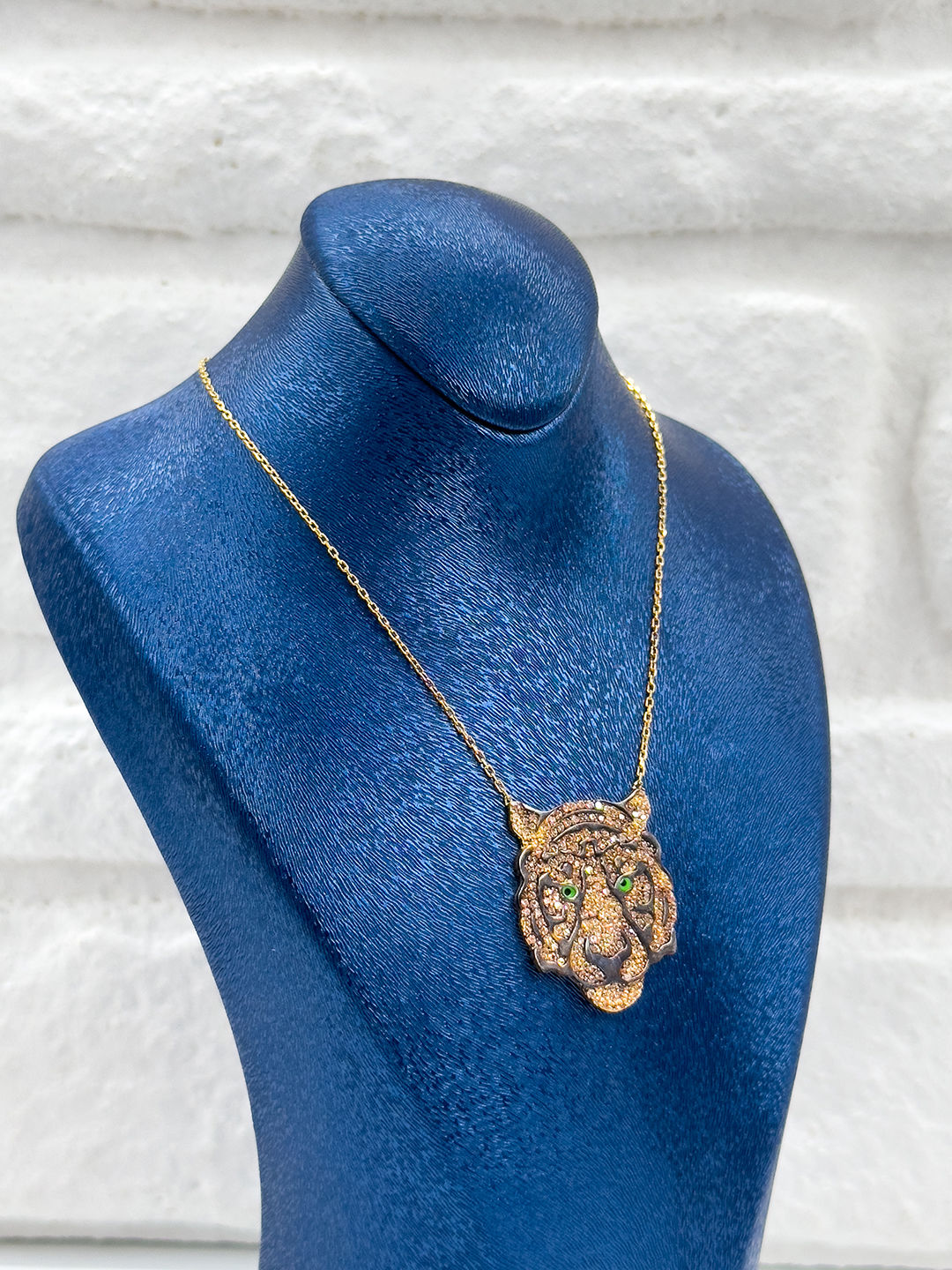 Rose Renk Kaplan Model Kadın Gümüş Kolye