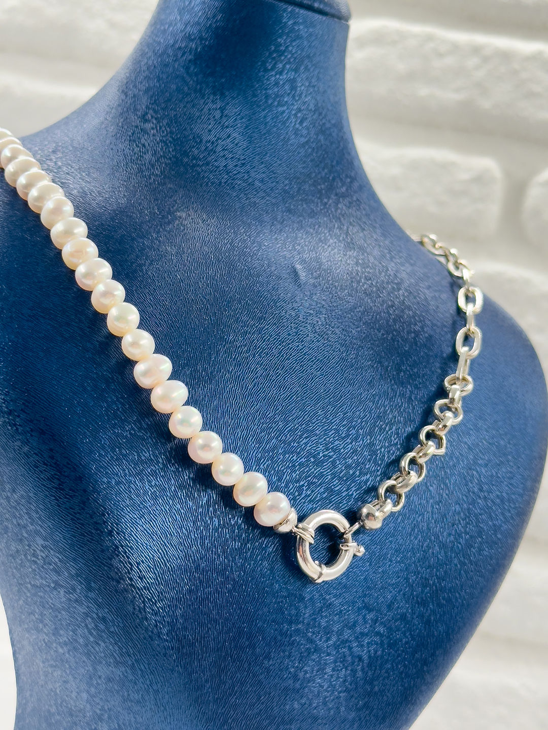 İncili Özel Tasarım Kadın Gümüş Kolye