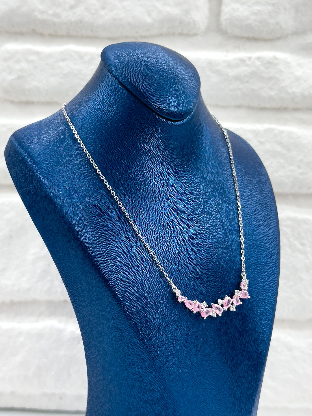 Damla Taşlı Pembe Kuvars Kadın Gümüş Kolye - Taşlı Kolye