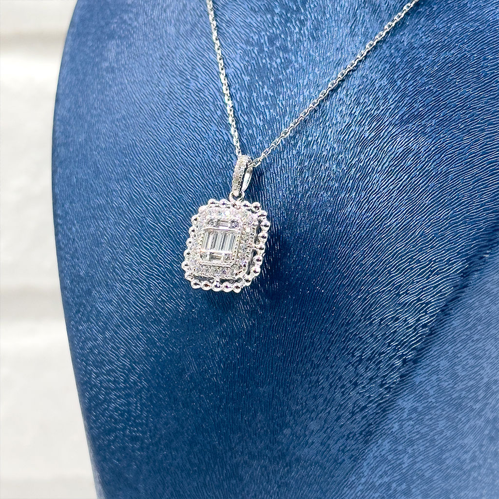 Pırlanta Montür Baget Gümüş Kolye