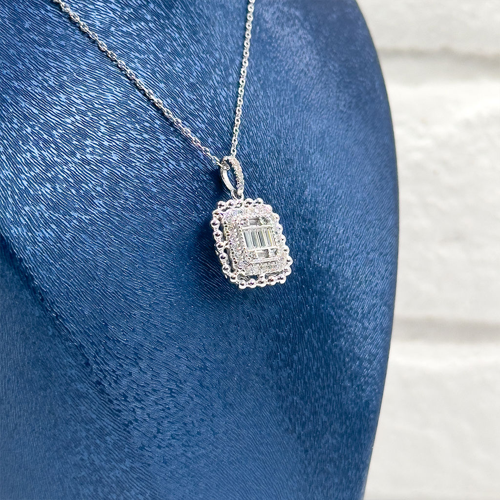 Pırlanta Montür Baget Gümüş Kolye