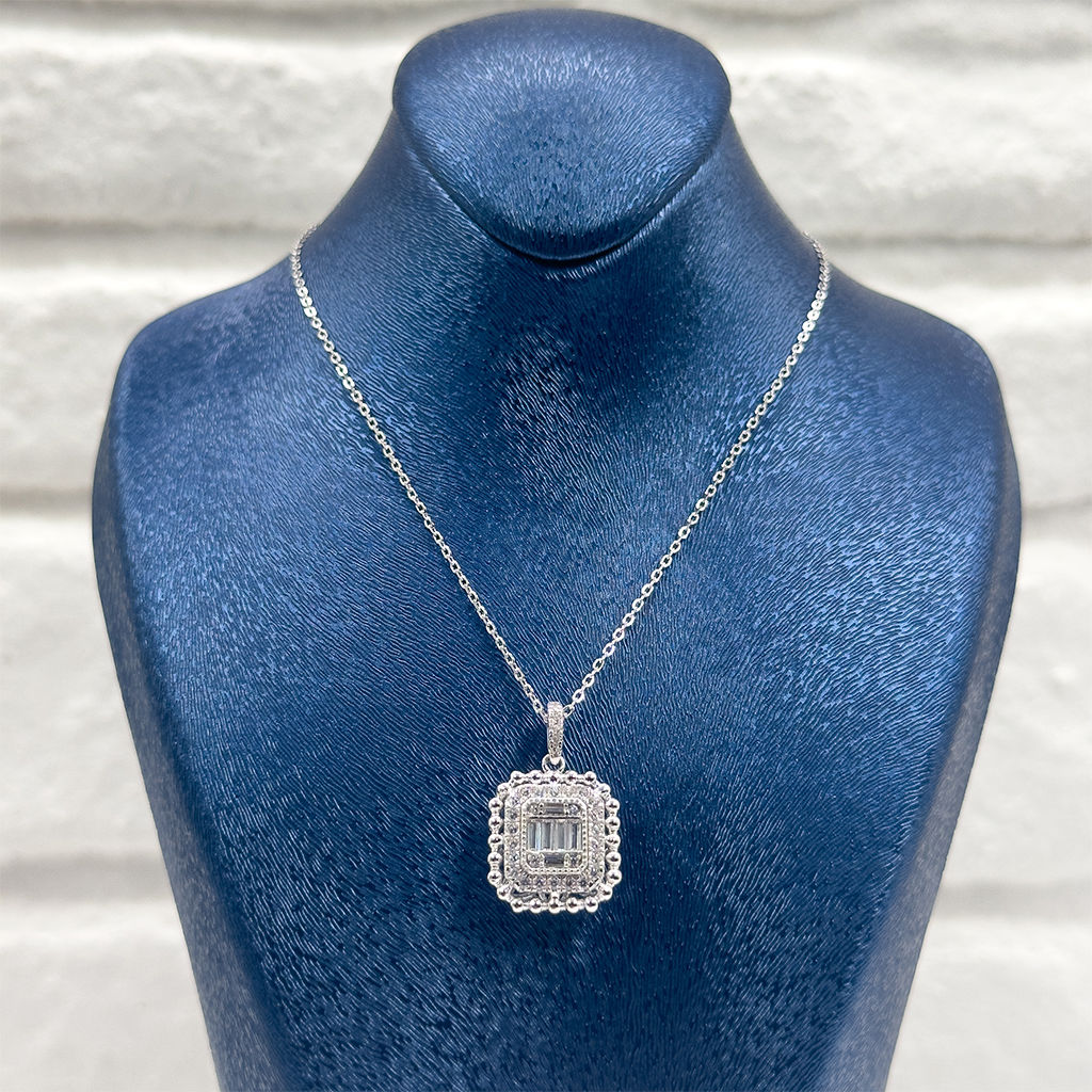 Pırlanta Montür Baget Gümüş Kolye