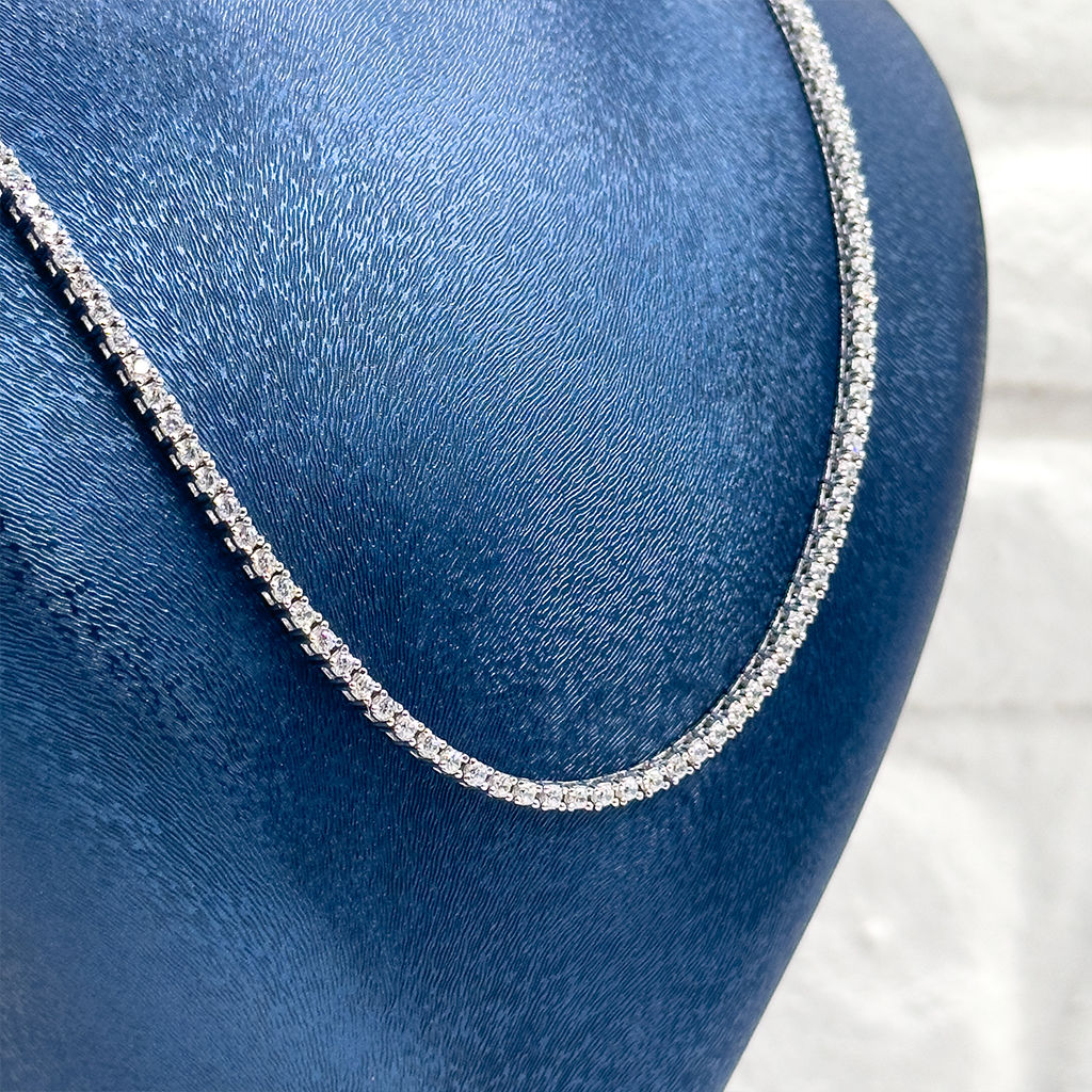 Su Yolu Pırlanta Montür Gümüş Gerdanlık - 2MM