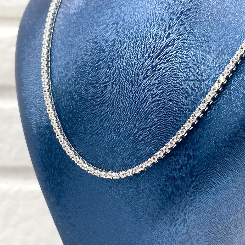 Su Yolu Pırlanta Montür Gümüş Gerdanlık - 2MM