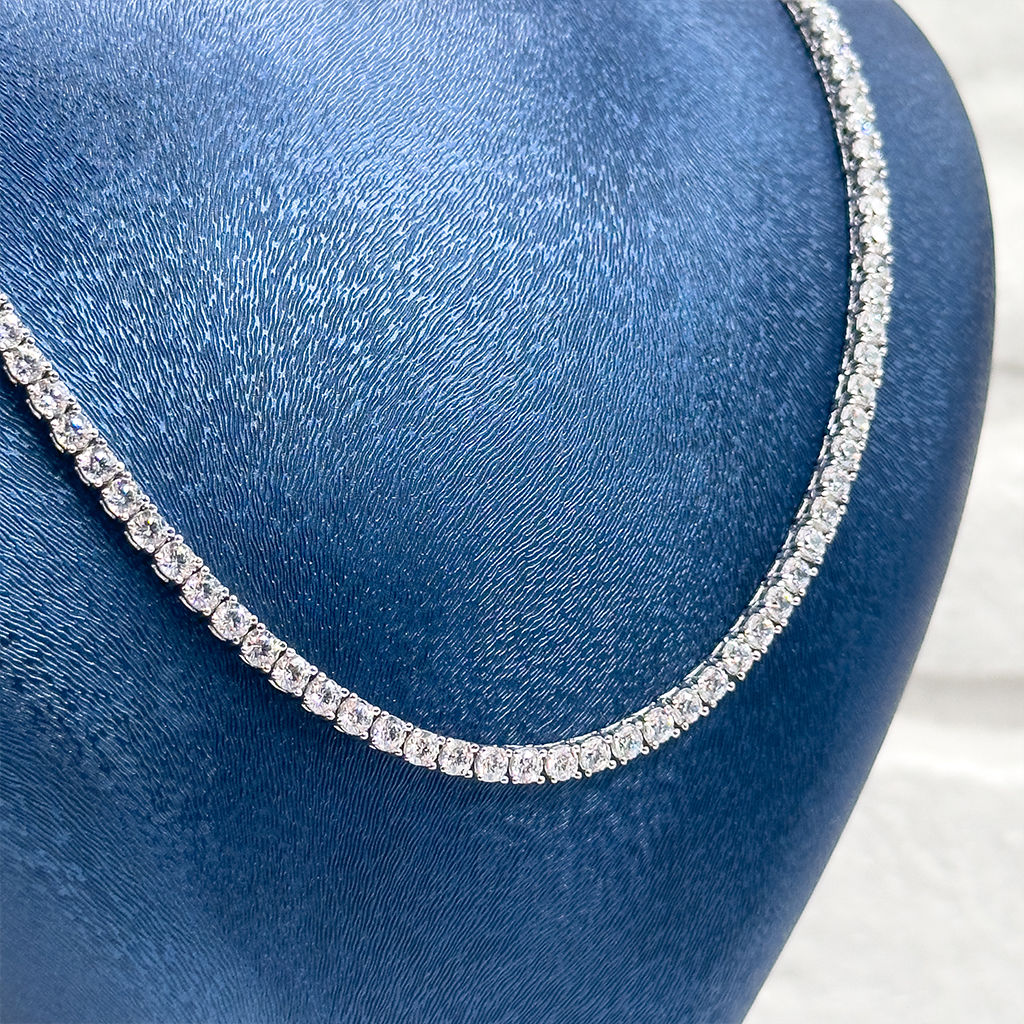 Su Yolu Pırlanta Montür Gümüş Gerdanlık - 3MM - LVRKLY25