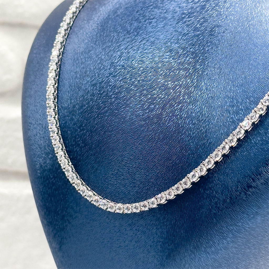 Su Yolu Pırlanta Montür Gümüş Gerdanlık - 3MM - LVRKLY25