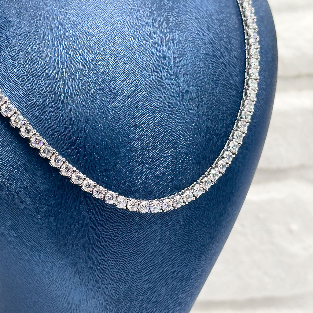 Su Yolu Pırlanta Montür Gümüş Gerdanlık - 3,5MM