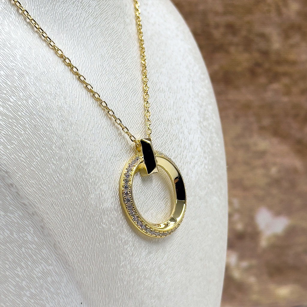 Gold Renk Tiffany Gümüş Kolye