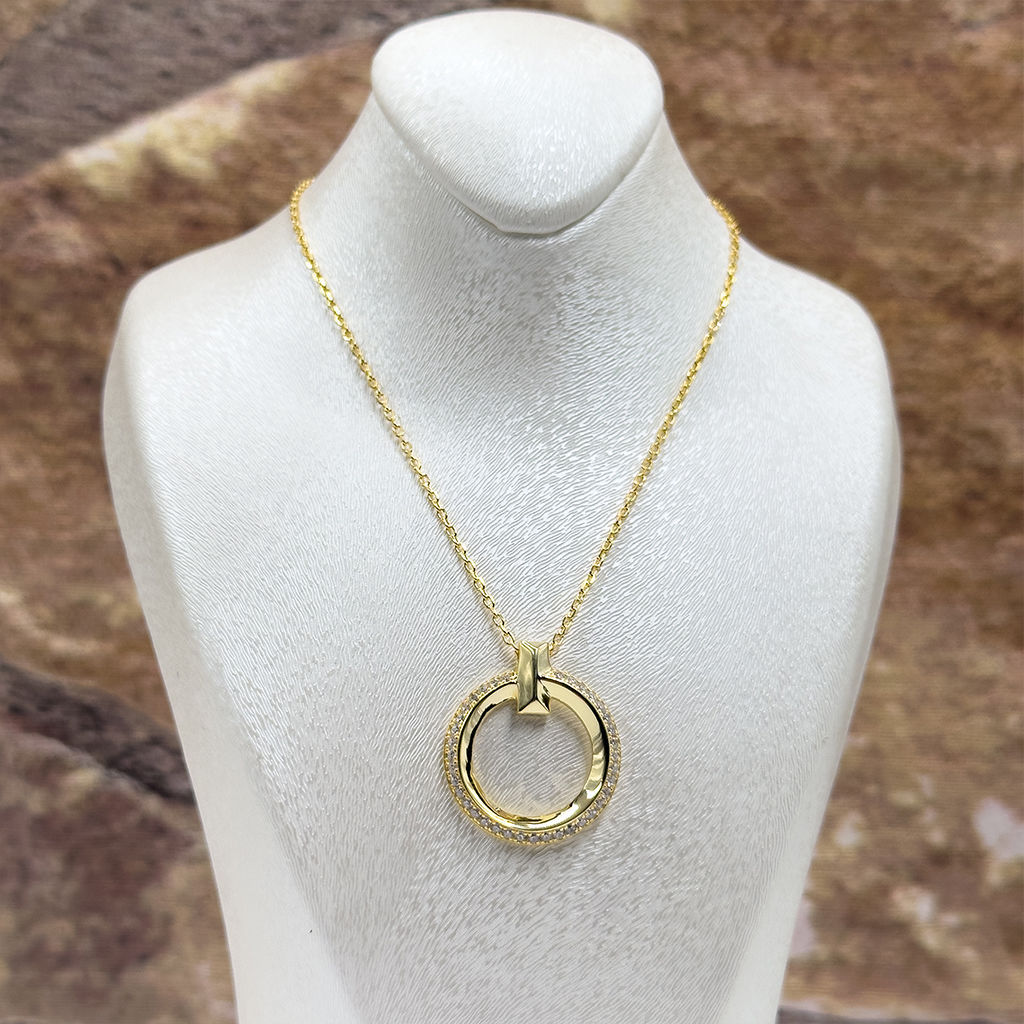 Gold Renk Tiffany Gümüş Kolye