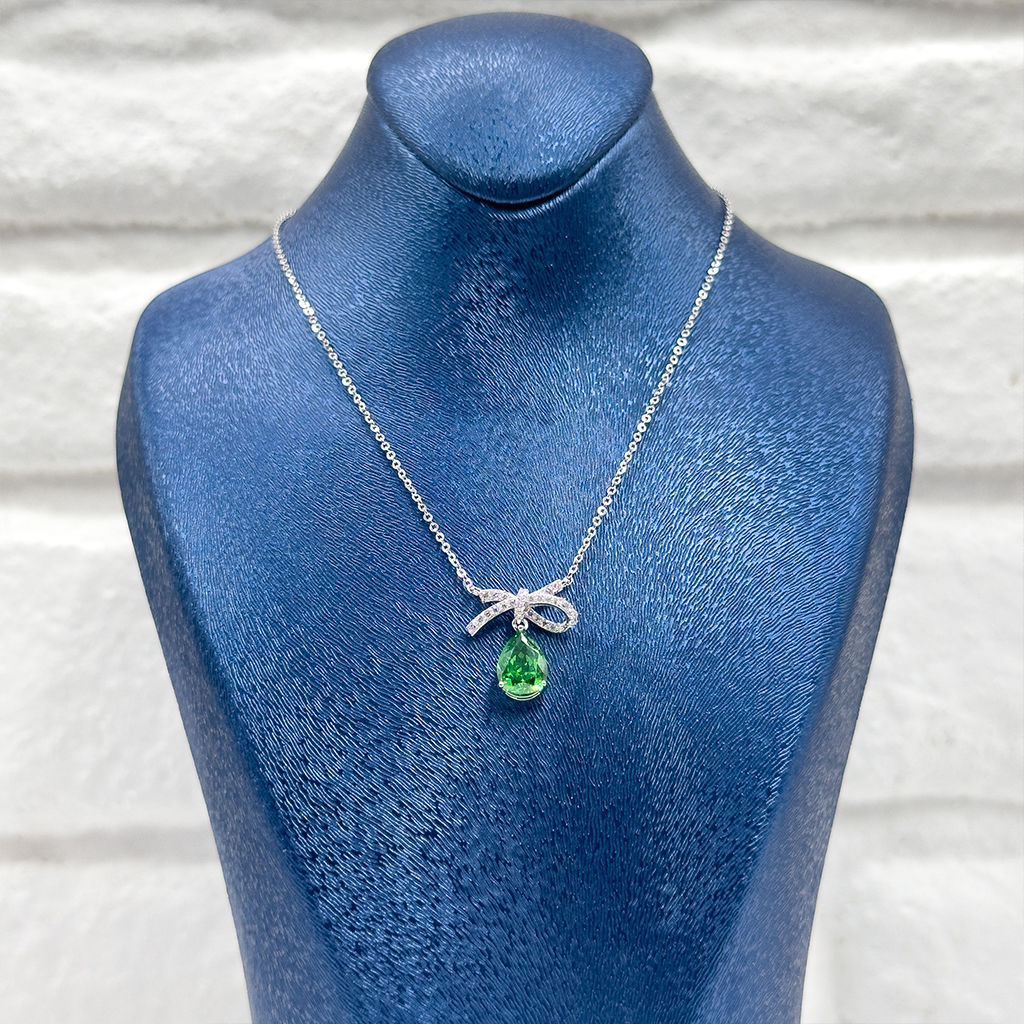 Damla Zümrüt Papyon Gümüş Kolye