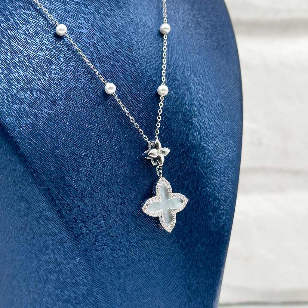 İnci Detaylı Özel Tasarım Gümüş Kolye