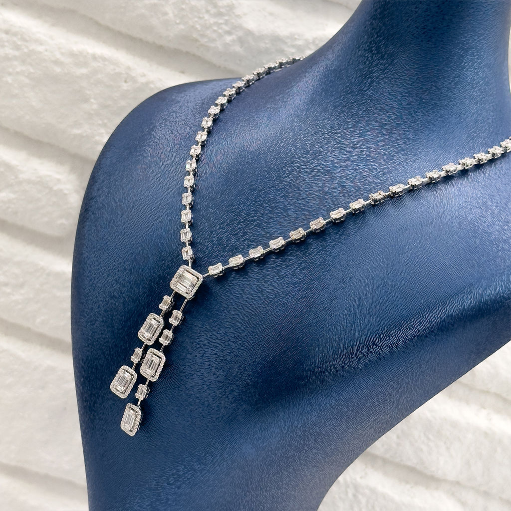 Özel Tasarım Baget Su Yolu Gümüş Gerdanlık