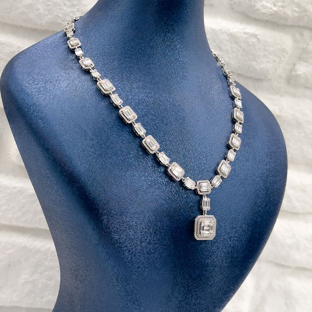 Özel Tasarım Baget Su Yolu 925 Ayar Gümüş Gerdanlık