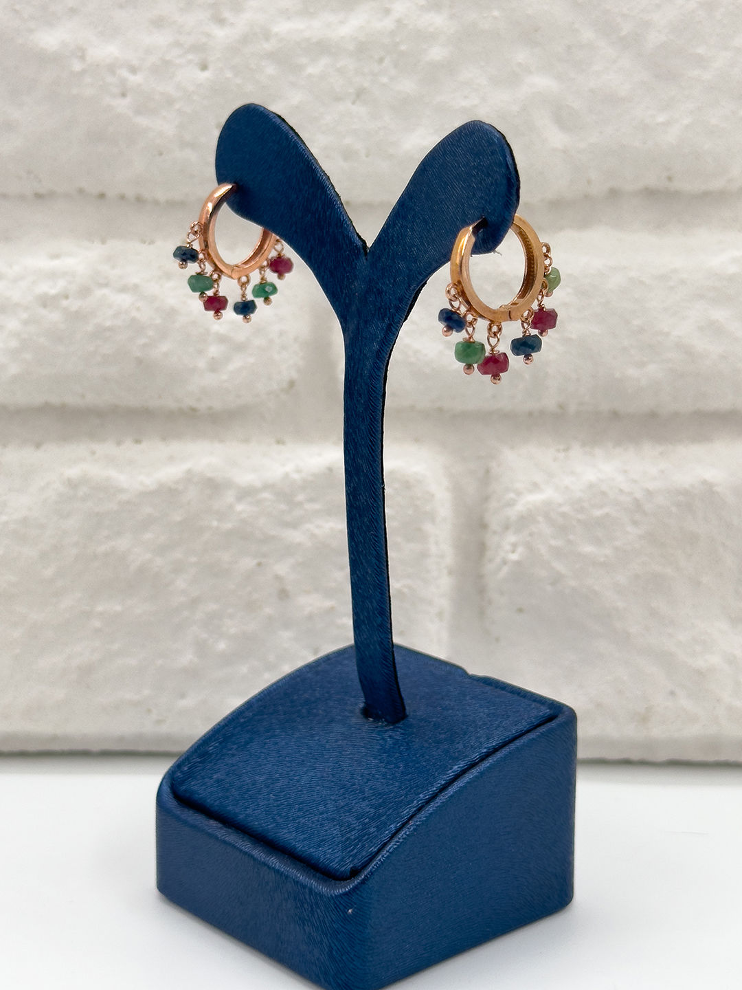 Has Taşlı Rose Renk Şakira Kadın Gümüş Küpe