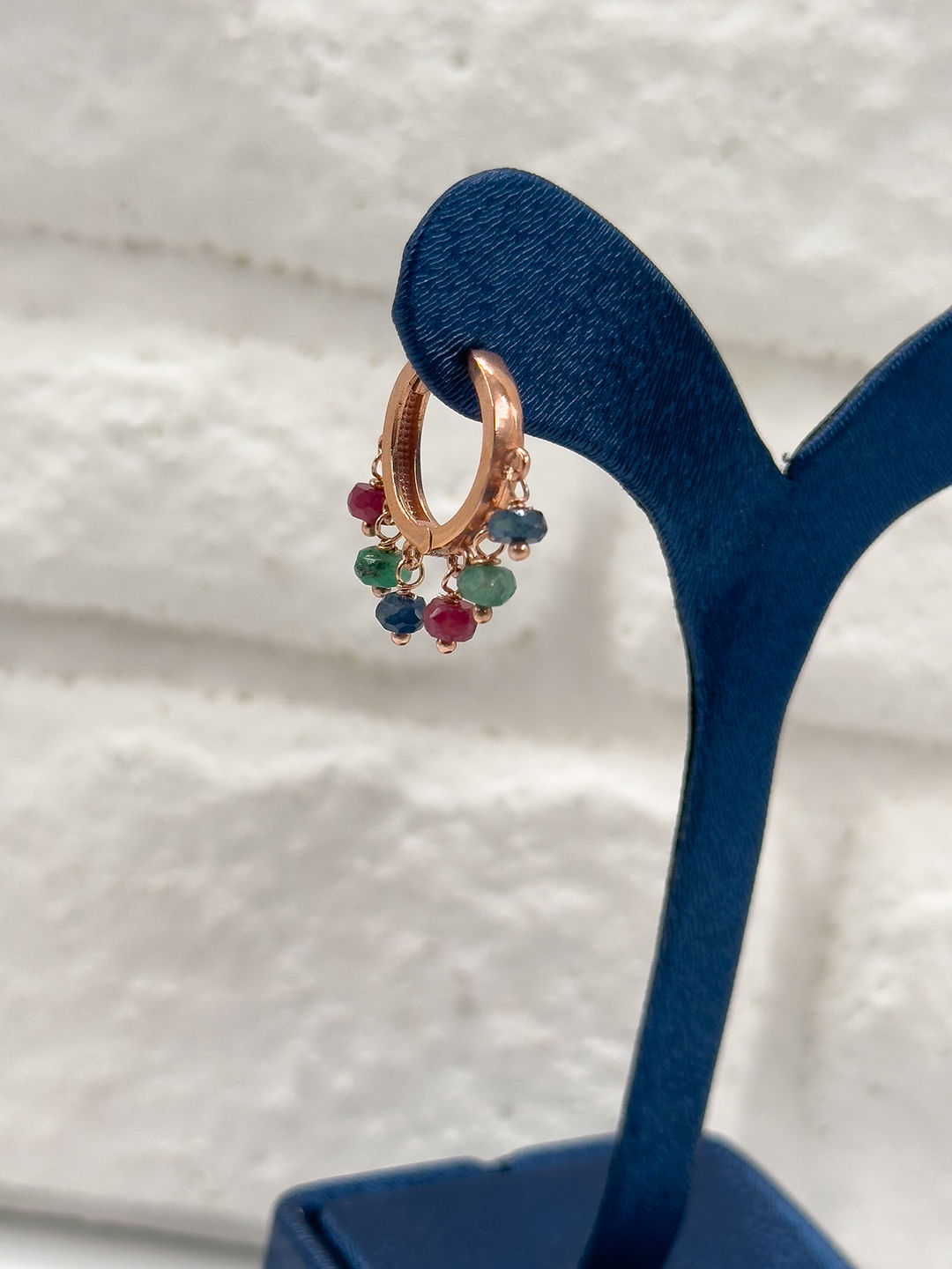 Has Taşlı Rose Renk Şakira Kadın Gümüş Küpe