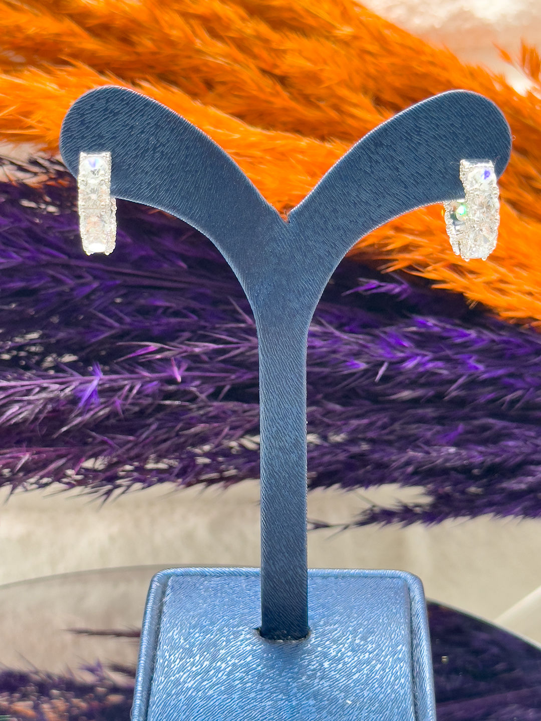 925 Ayar Gümüş Pırlanta İşçiliği Zirkon Taşlı Halka Trend Kadın Küpe