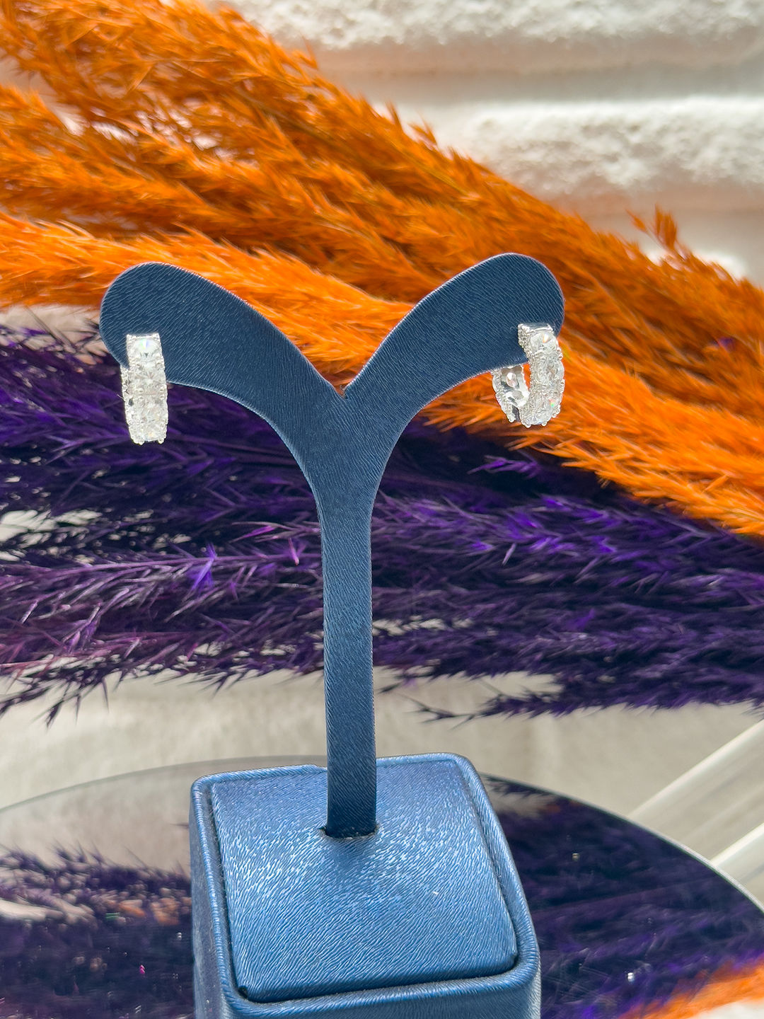 925 Ayar Gümüş Pırlanta İşçiliği Zirkon Taşlı Halka Trend Kadın Küpe